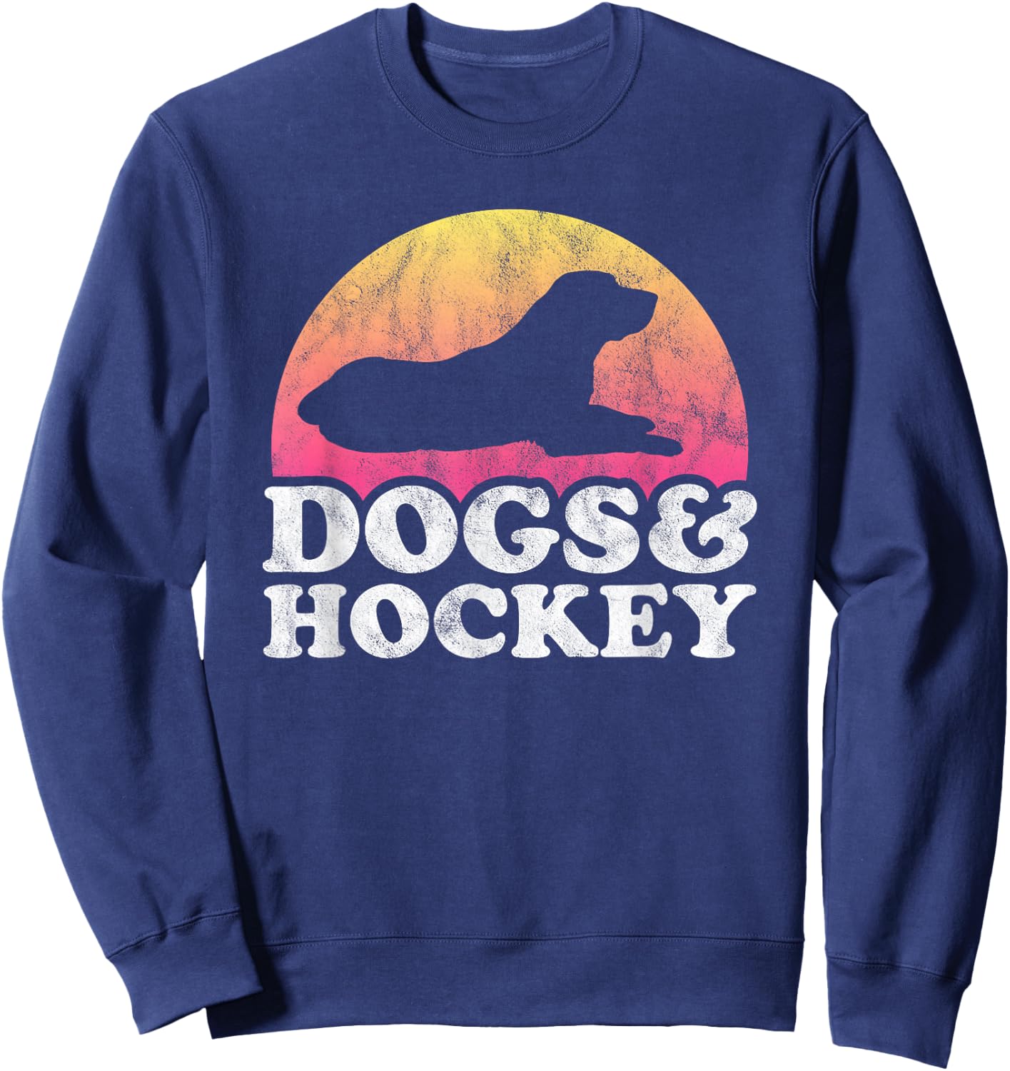 Dogs and Hockey Men's or Women's Dog Sweatshirt - Sweatshirt | Navy