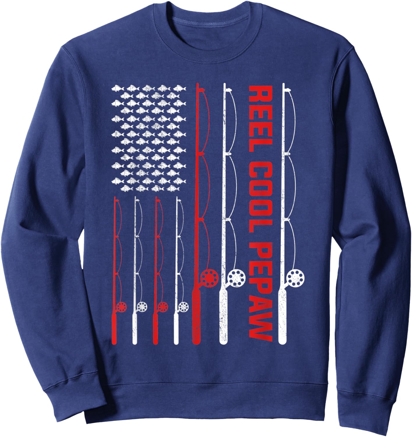 Reel Cool Pepaw Fathers Day Fishing Present Sweatshirt - Sweatshirt | Navy