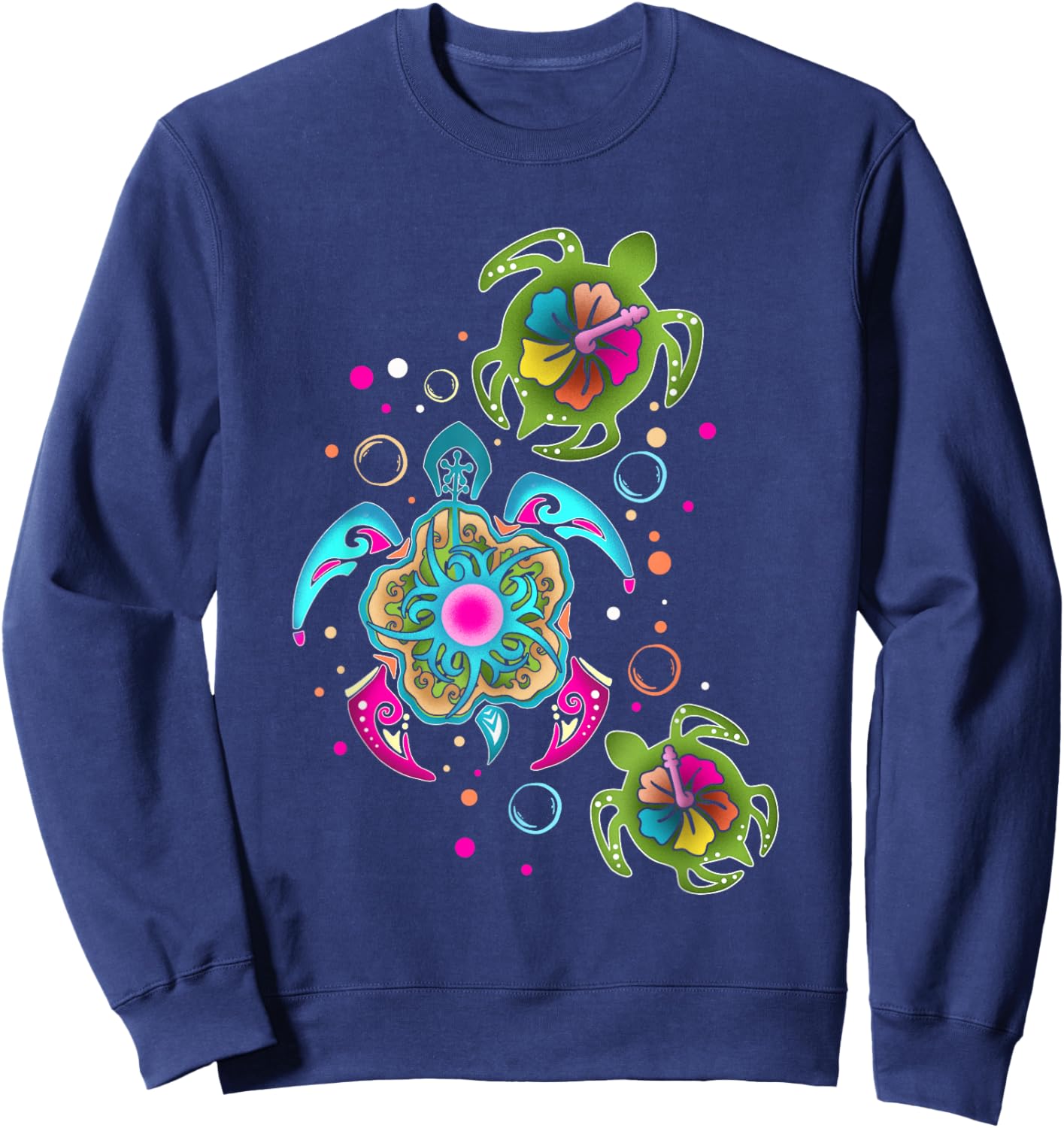 Ocean Wildlife Conservation Tropical Sea Turtles Sweatshirt - Sweatshirt | Navy