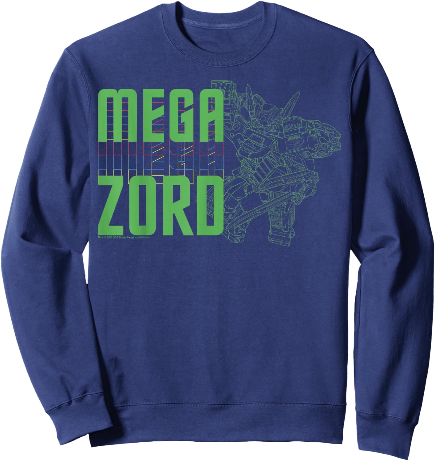 Power Rangers Megazord Line Art Stack Sweatshirt - Sweatshirt | Navy