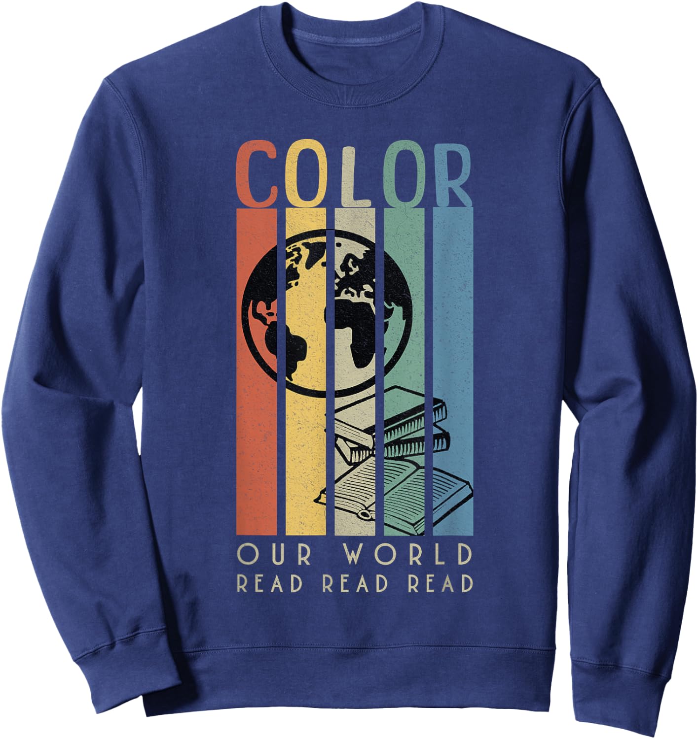 Color Our World READ Globe and Books Sweatshirt - Sweatshirt | Navy