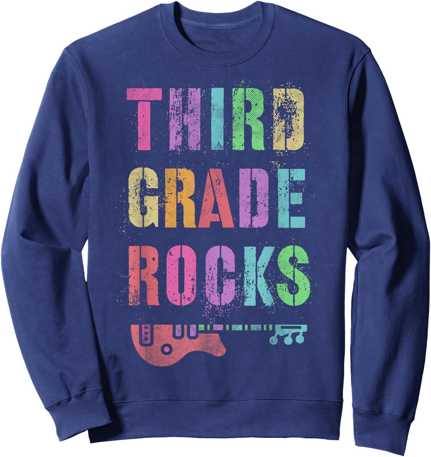 3rd GRADE ROCKS Teacher Rockstar Team THIRD Grader Is My Jam Men Women Kids Sweatshirt - Sweatshirt | Navy