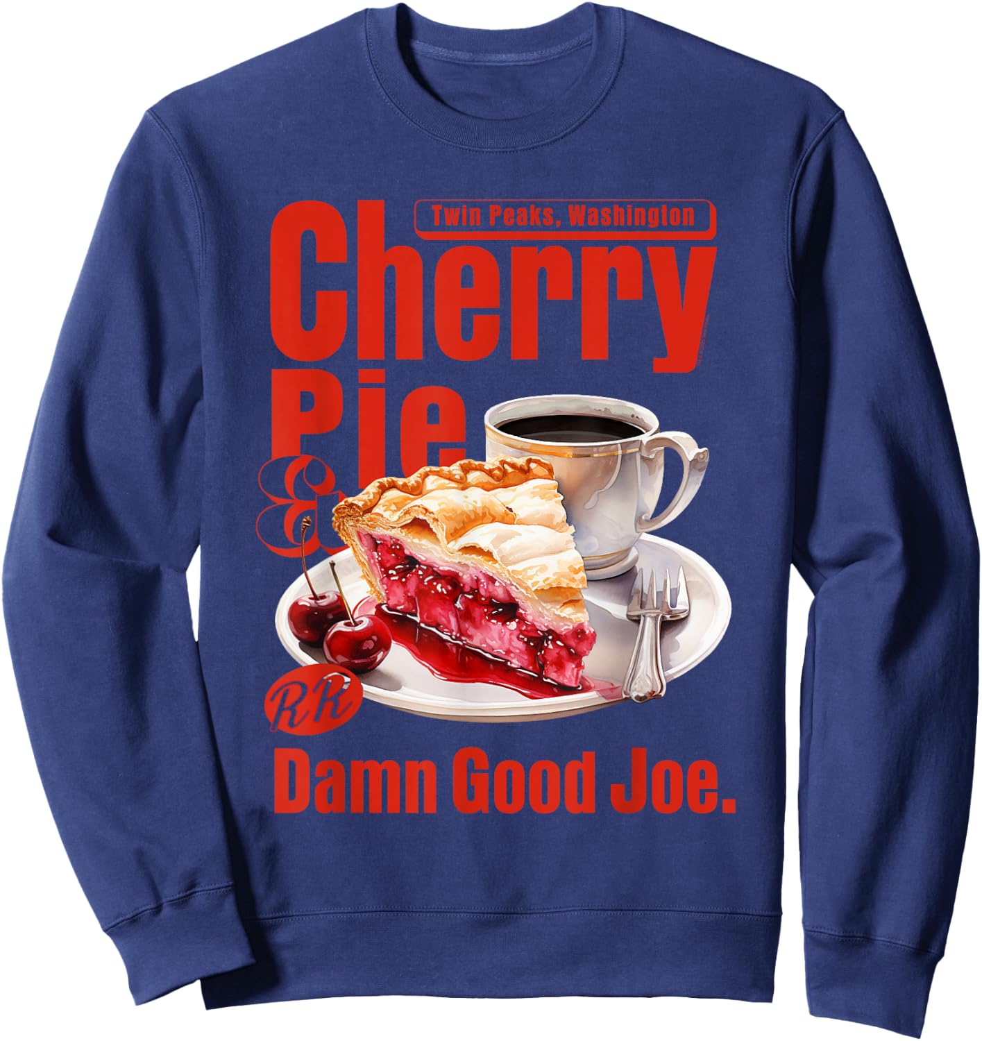 Twin Peaks Cherry Pie and Joe RR Diner TV Show Sweatshirt - Sweatshirt | Navy