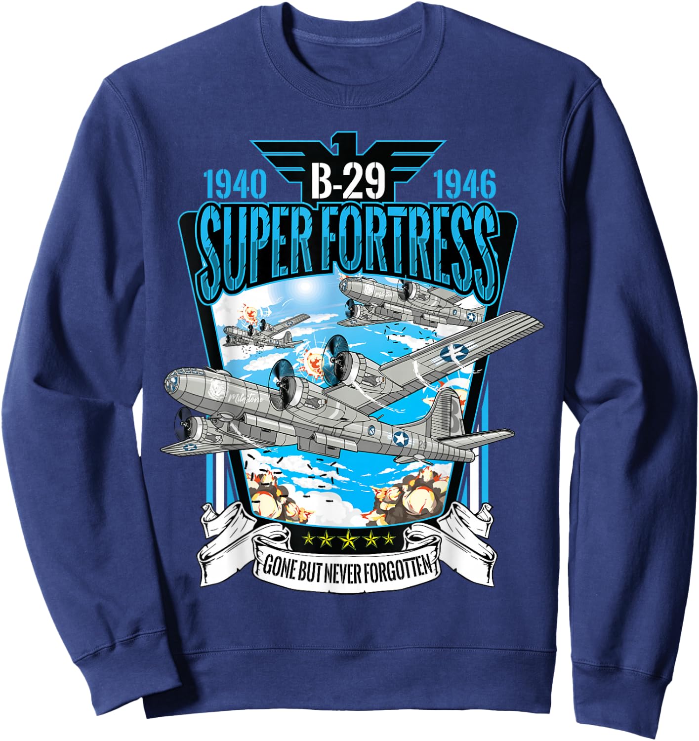 WWII B-29 Superfortress Bomber Sweatshirt - Sweatshirt | Navy