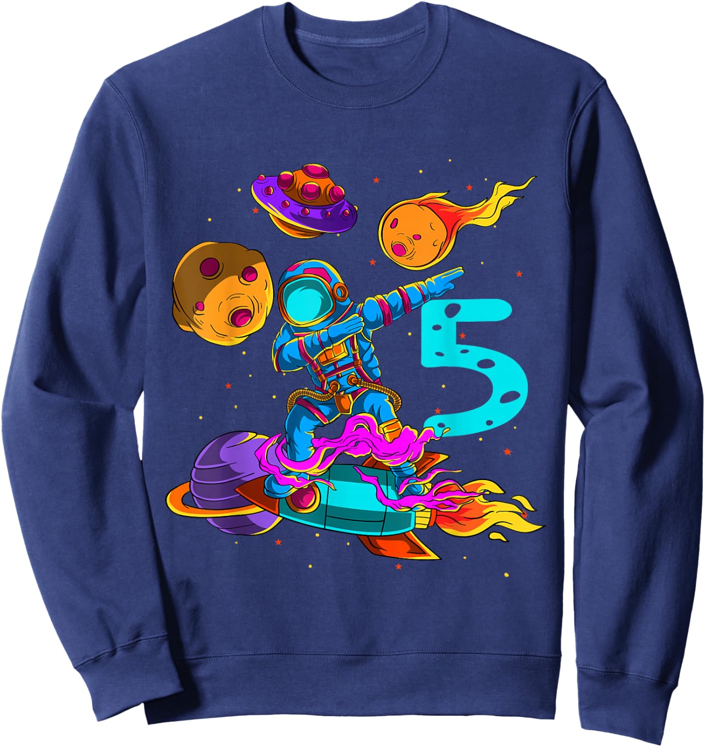 5 years Birthday Boy Astronaut 5th Birthday Boys Astronaut Sweatshirt - Sweatshirt | Navy