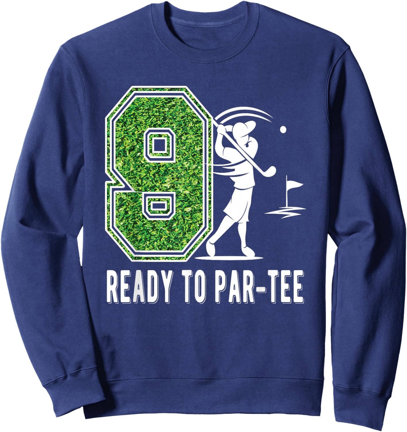 9th Birthday Golfer Boy Nine Year Old Golf Player Sweatshirt - Sweatshirt | Navy