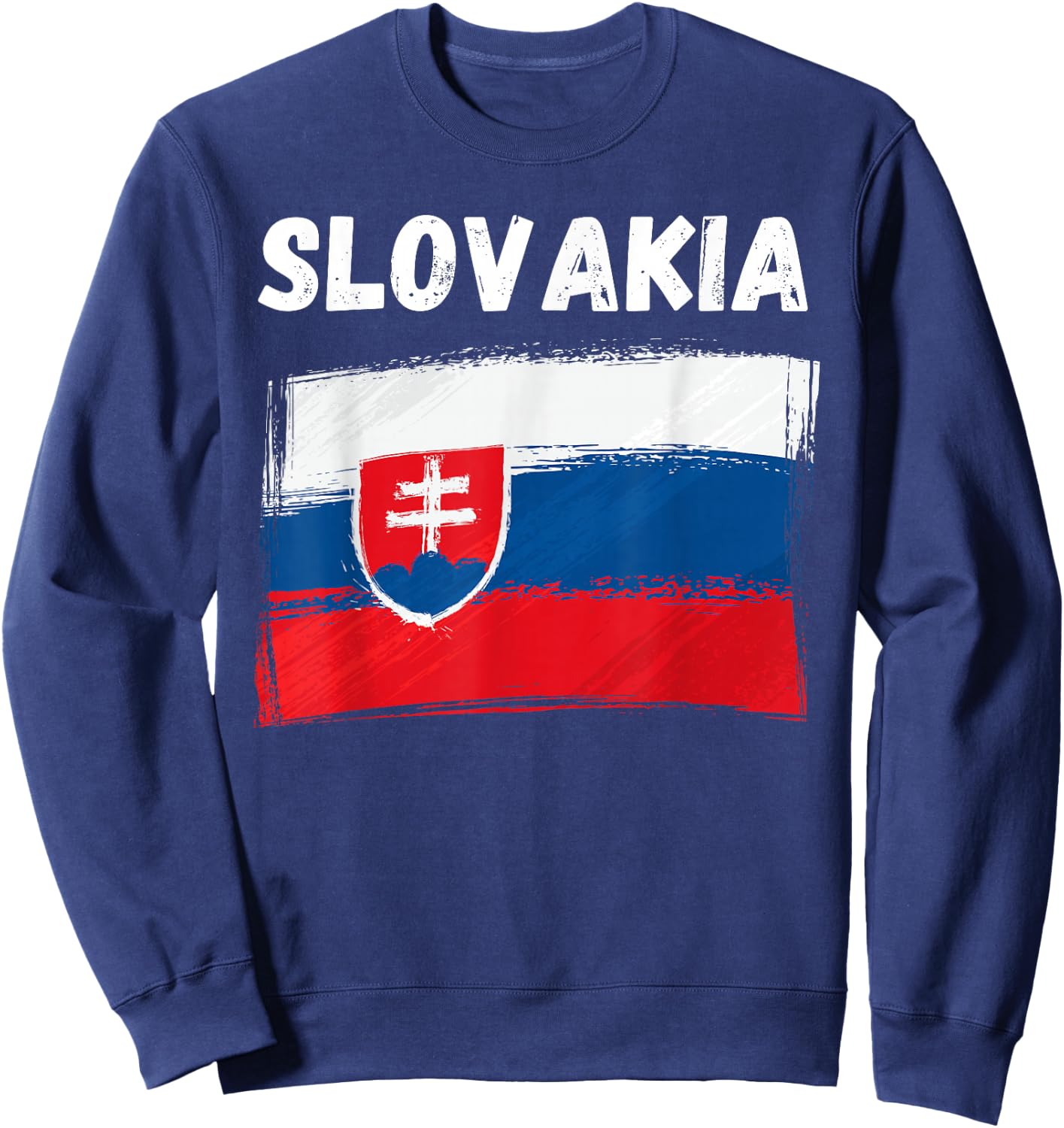Slovakia Flag Holiday Vintage Grunge Slovak Flag Sweatshirt - Sweatshirt | Navy