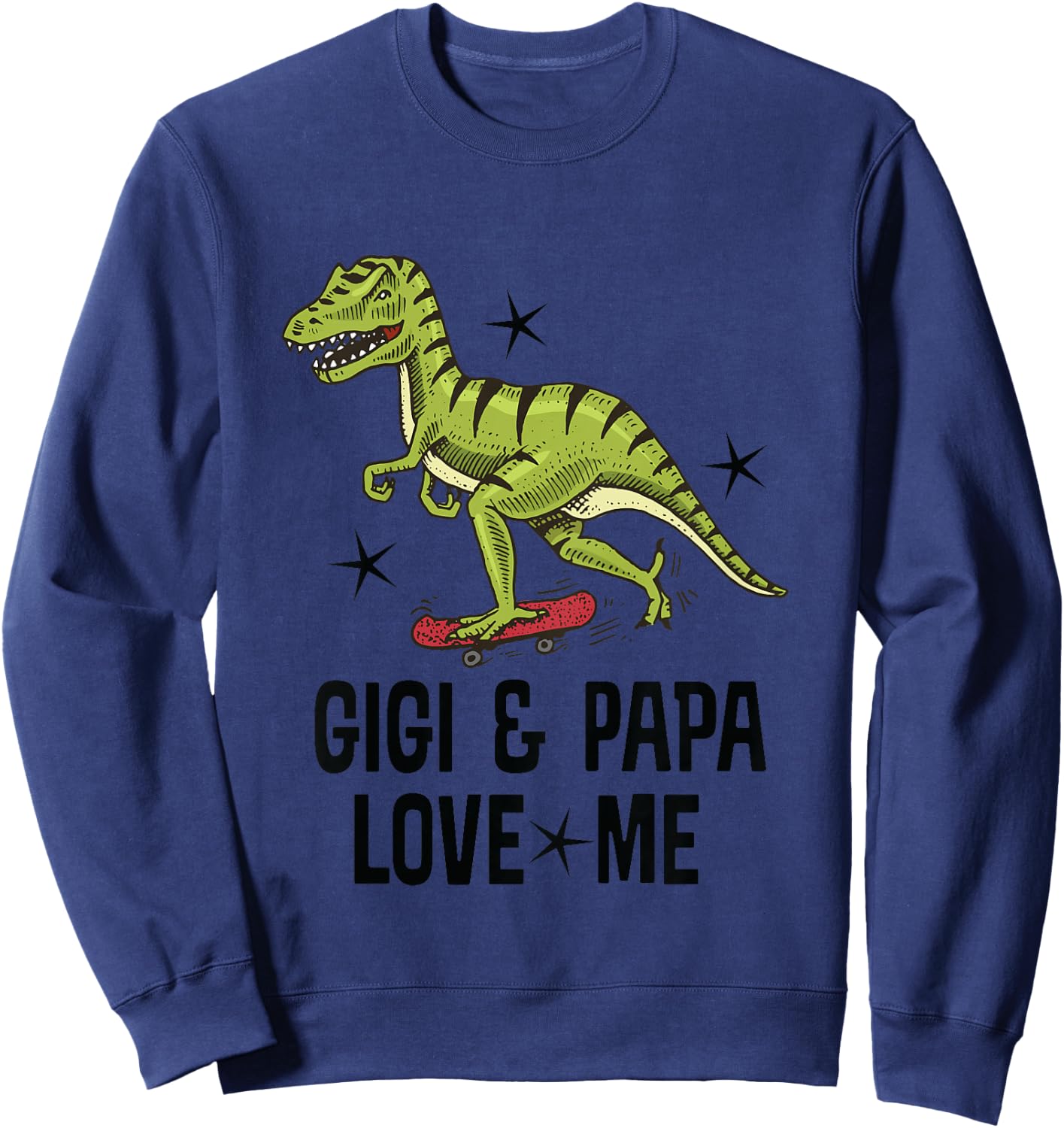 Kids Gigi and Papa Love Me Grandson Dinosaur Sweatshirt - Sweatshirt | Navy