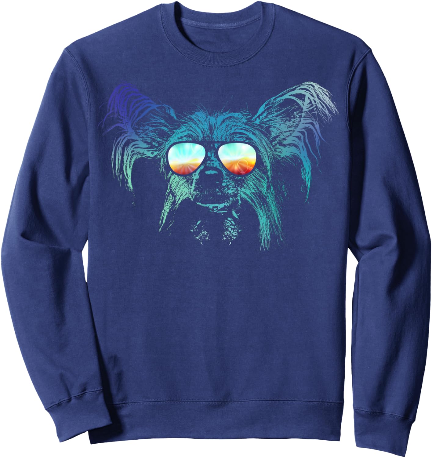 Neon Dog Chinese Crested Women Girls Kids Sweatshirt - Sweatshirt | Navy