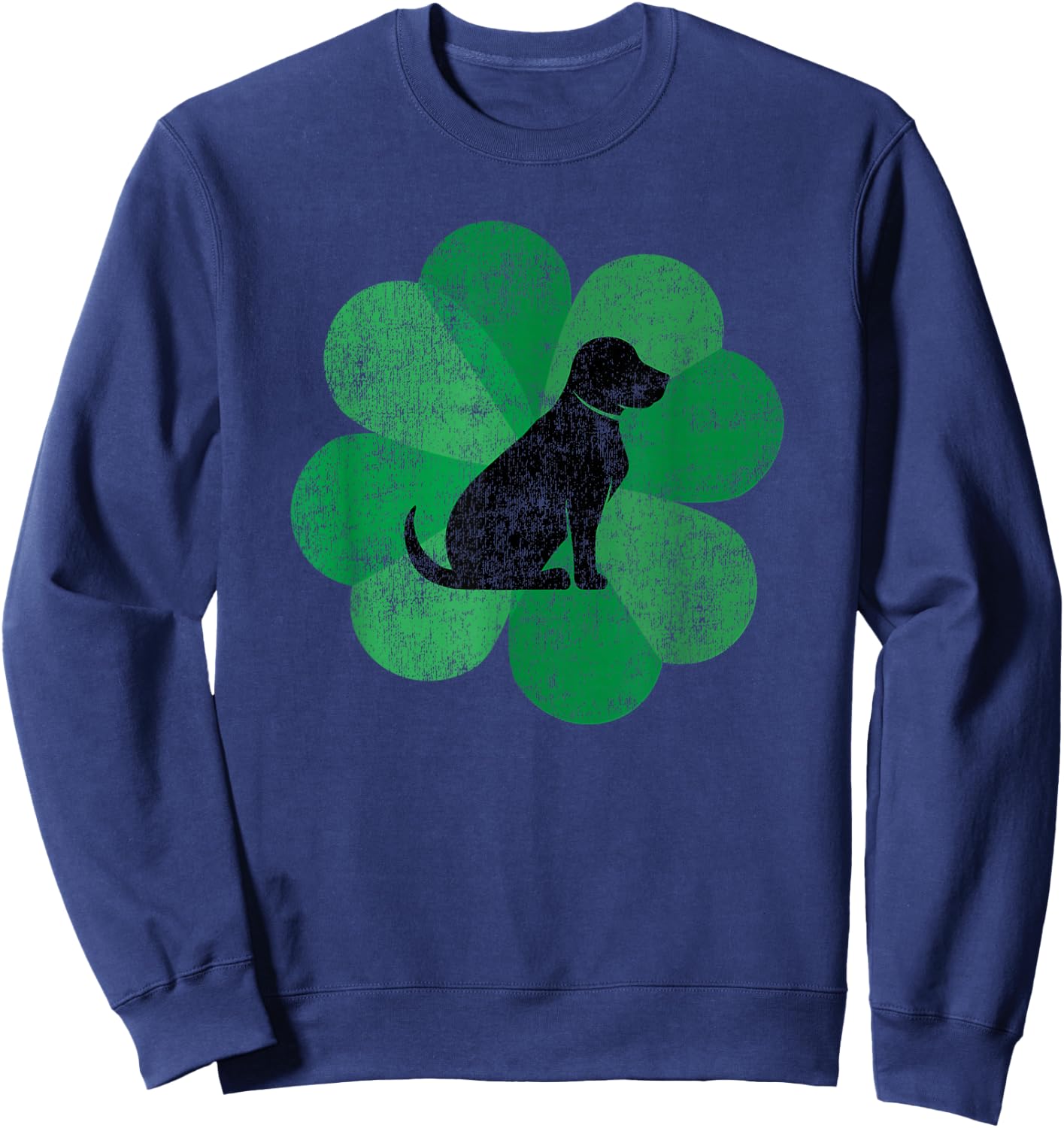 Black Lab St. Patrick's Day - Retro Labrador Retriever Sweatshirt - Sweatshirt | Navy