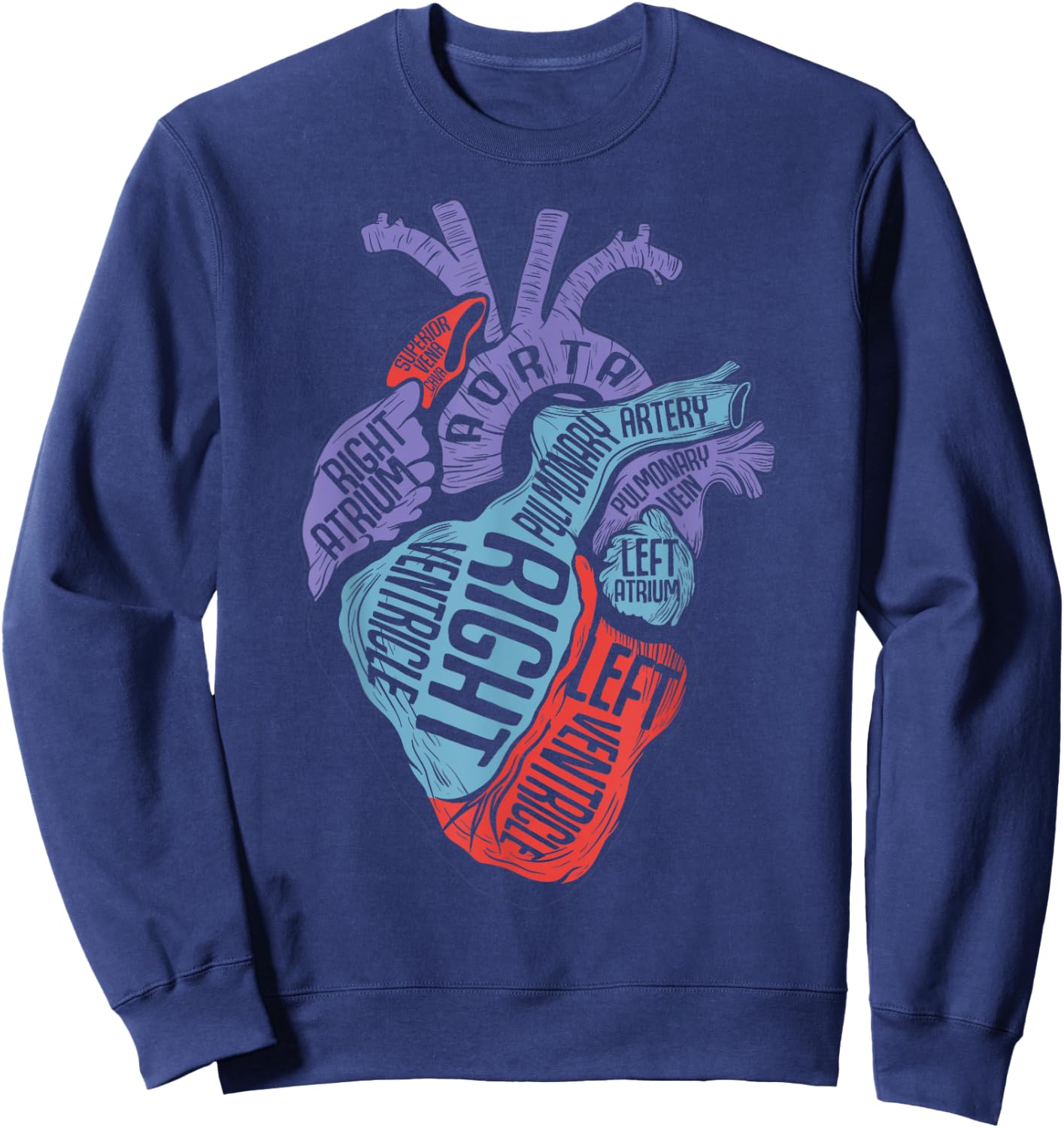 Heart Specialist Anatomy Doctor Medical Biology Sweatshirt - Sweatshirt | Navy