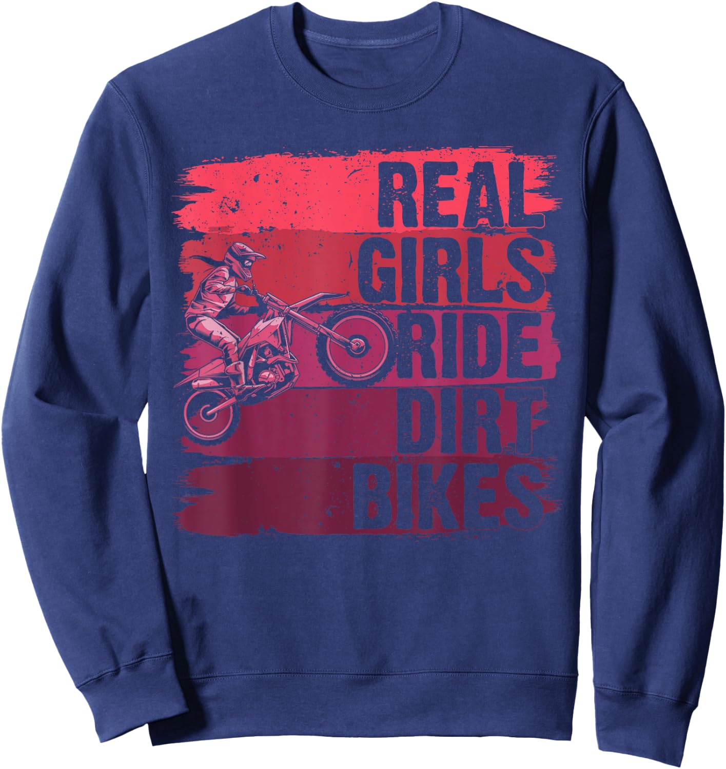 Cool Dirt Bike Girls Motocross Biker Racer Sport Sweatshirt - Sweatshirt | Navy