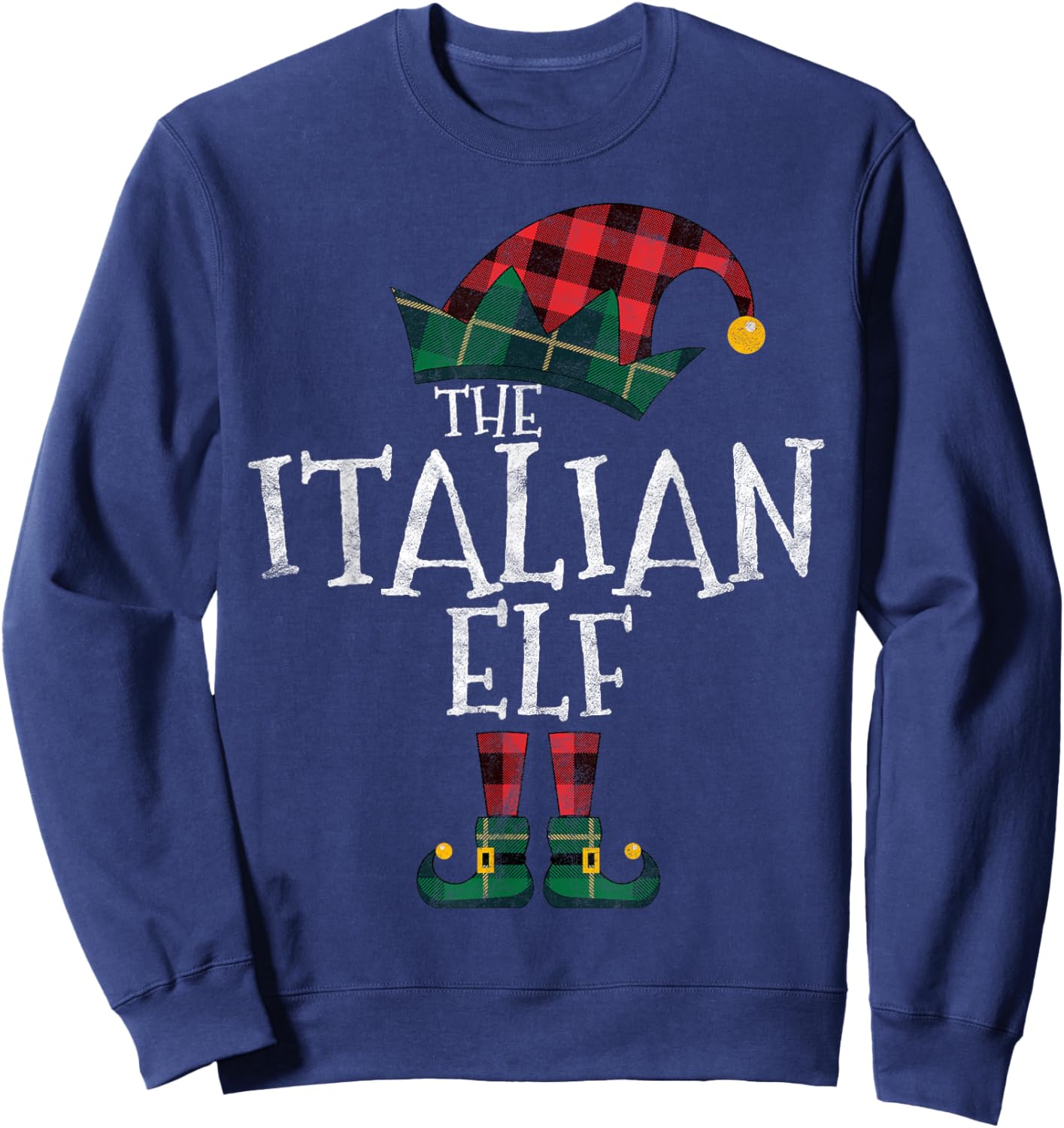 The Italian Elf Matching Family Group Gift Funny Christmas Sweatshirt - Sweatshirt | Navy