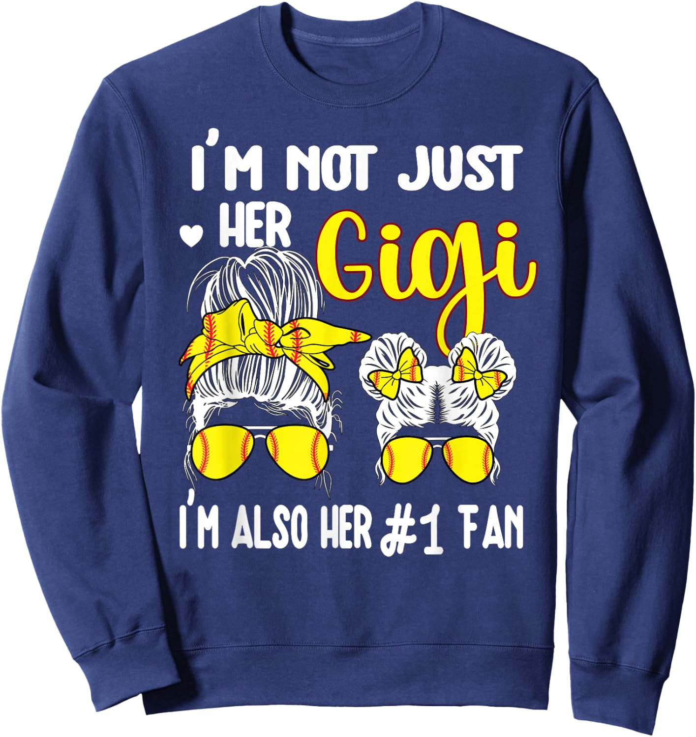 Softball Grandma Gigi Softball Fan Gigi Sweatshirt - Sweatshirt | Navy