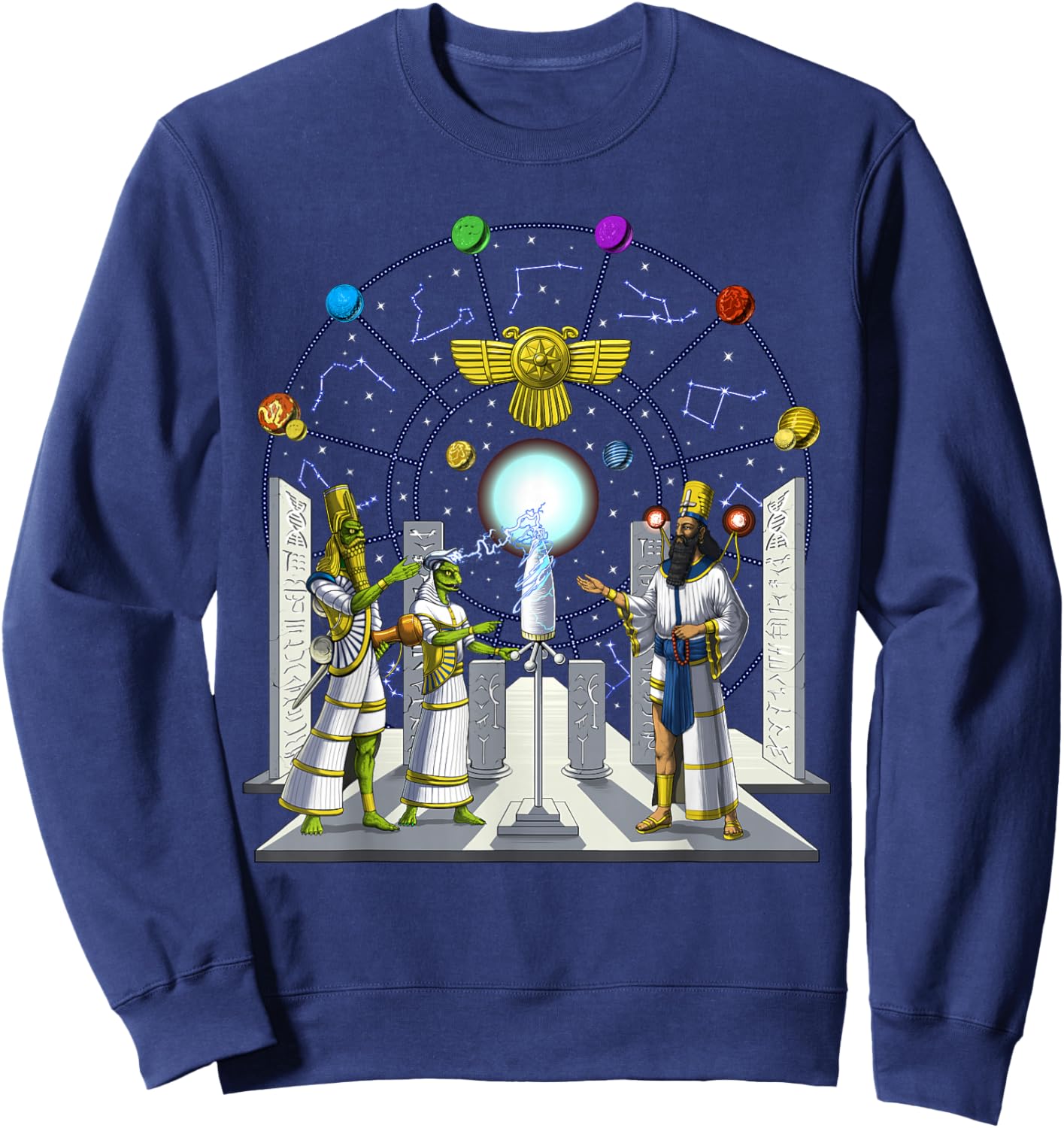 Anunnaki Aliens Sumerian Mesopotamian Babylonian Gods Sweatshirt - Sweatshirt | Navy