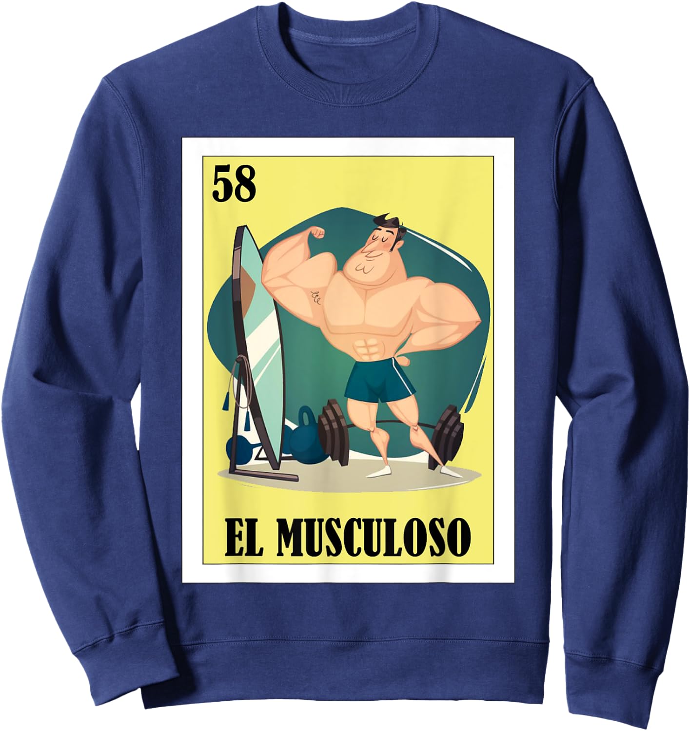 Funny Mexican Design for Fit Guys - El Musculoso Sweatshirt - Sweatshirt | Navy