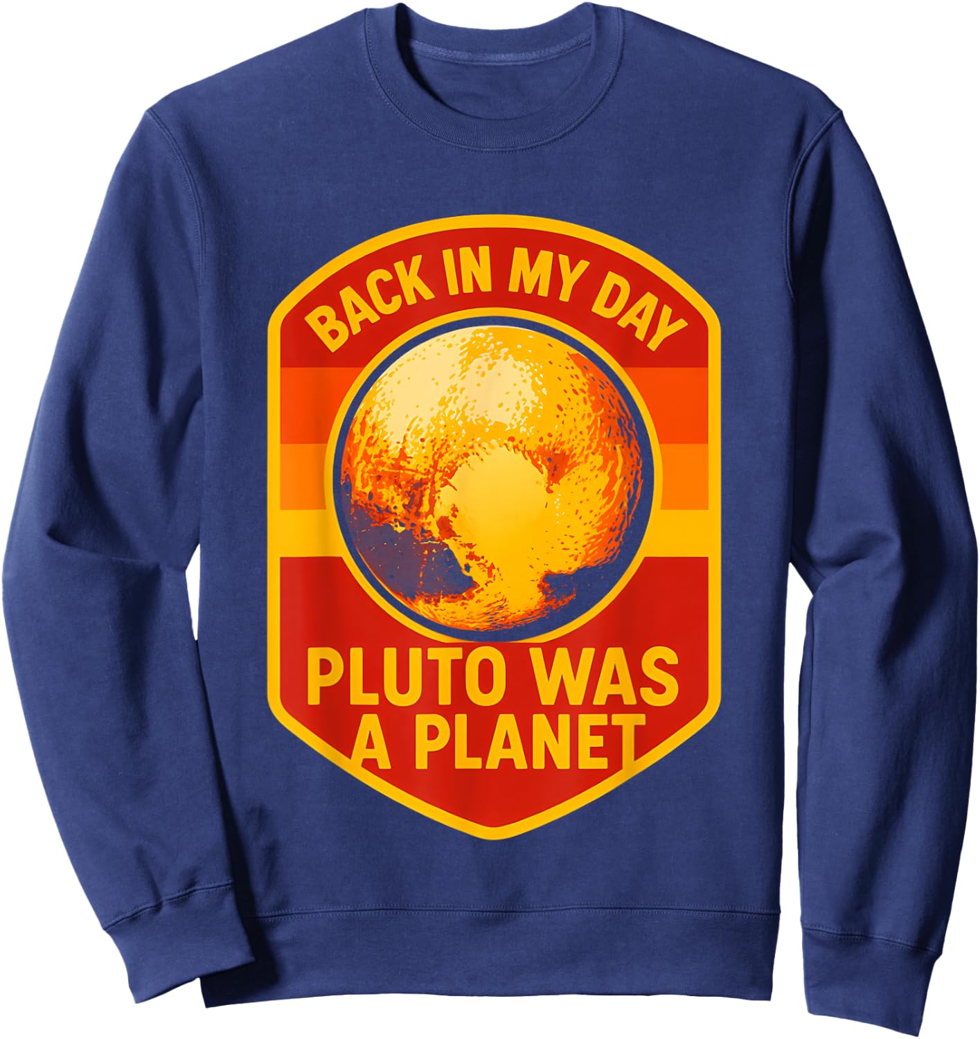 Pluto Retro Astronomy Fun Men's Planet Gazer Sweatshirt - Sweatshirt | Navy
