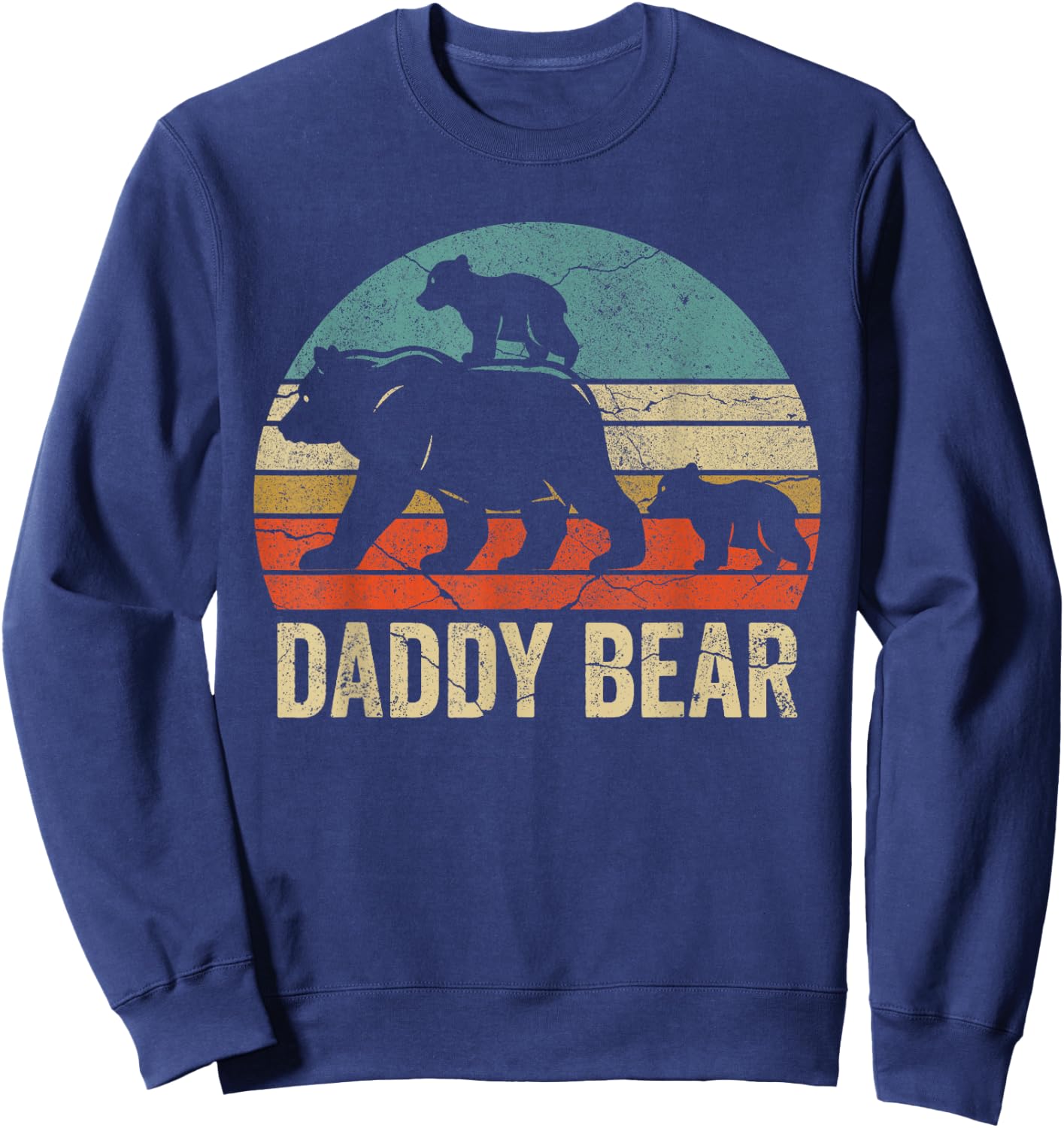 Daddy Bear 2 Cubs Shirt Daddy Bear Twins Dad 2 Kids Sweatshirt - Sweatshirt | Navy