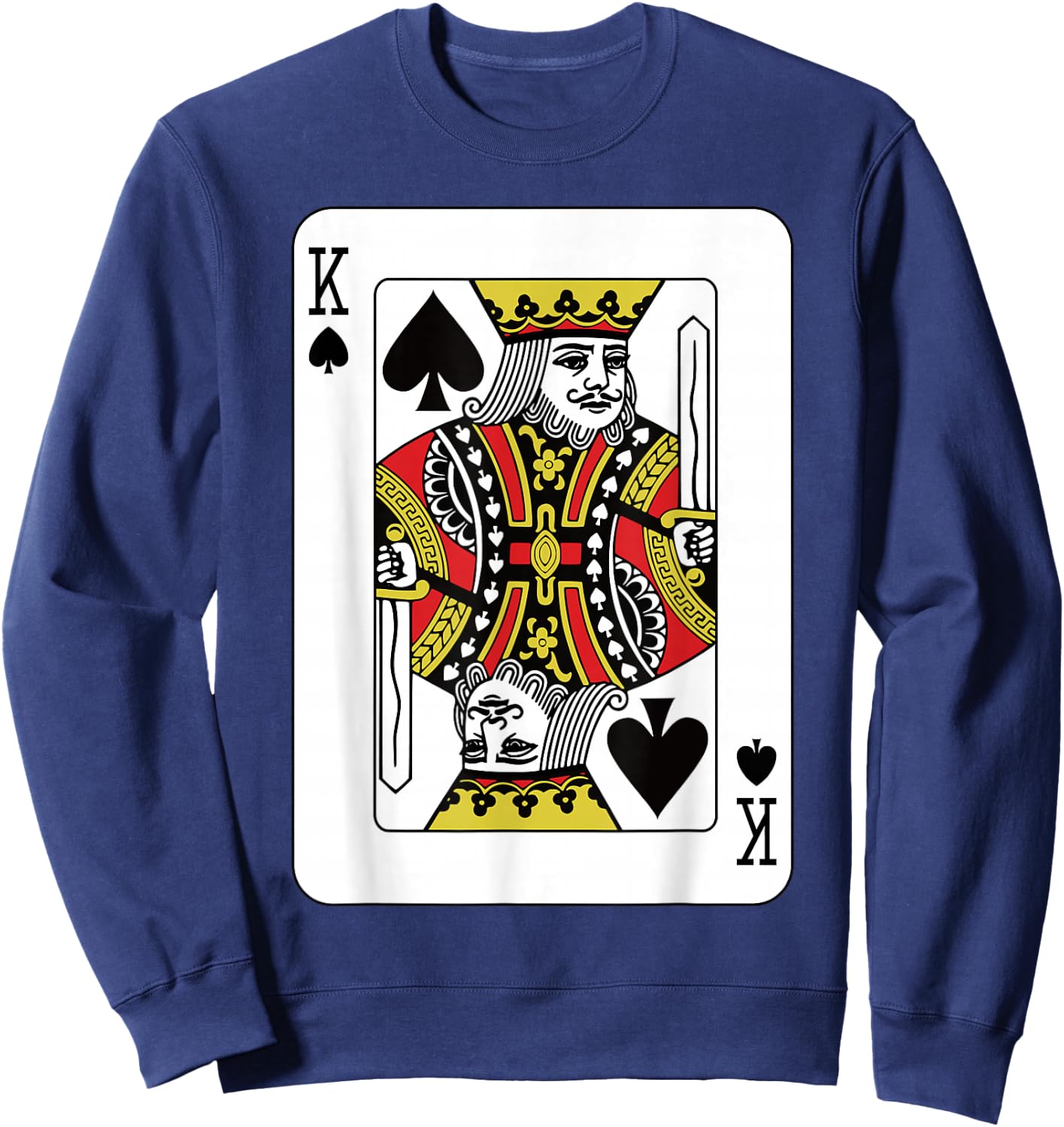 Spades King Playing Card Poker Sweatshirt - Sweatshirt | Navy