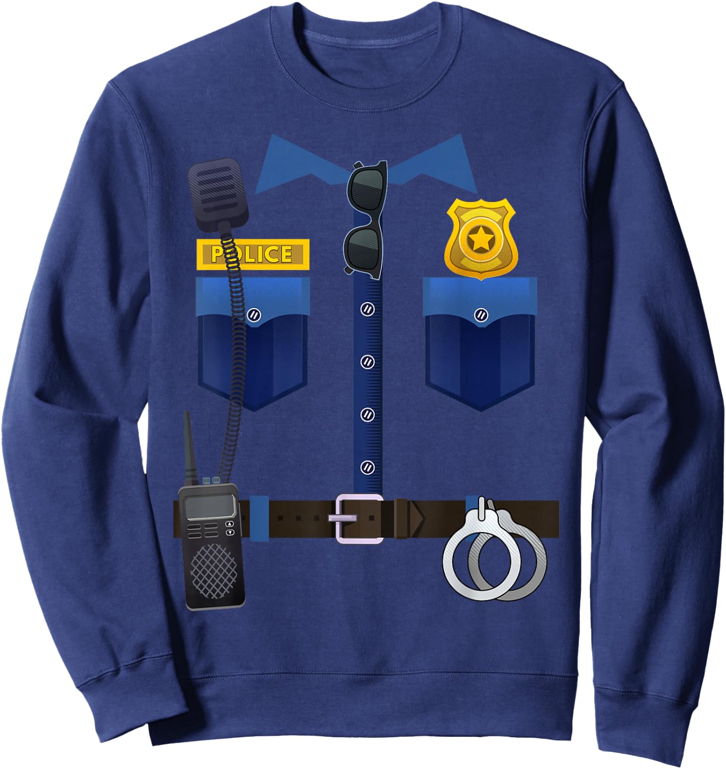 Halloween Policeman Police Officer Costume Boys Girls Sweatshirt - Sweatshirt | Navy