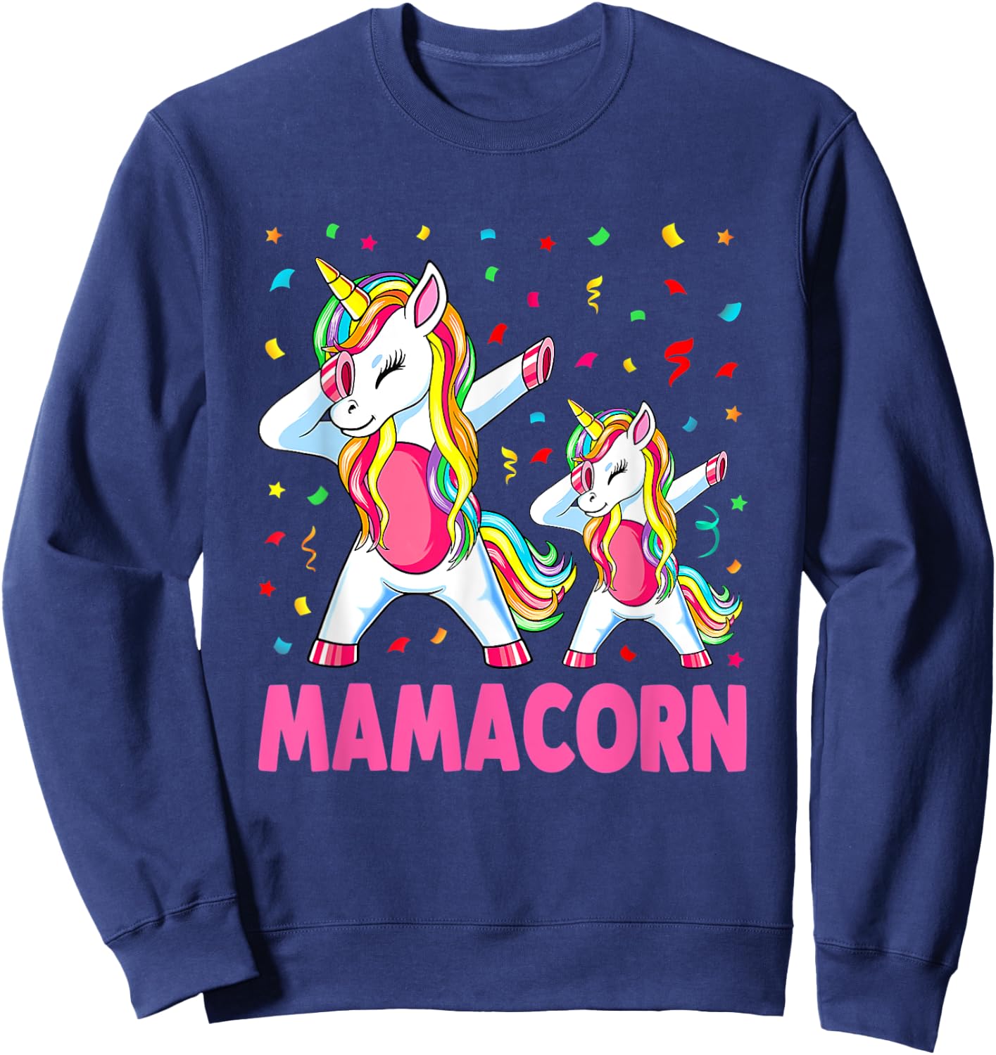 Mamacorn Unicorn Mom Baby Funny Mother's Day Sweatshirt - Sweatshirt | Navy