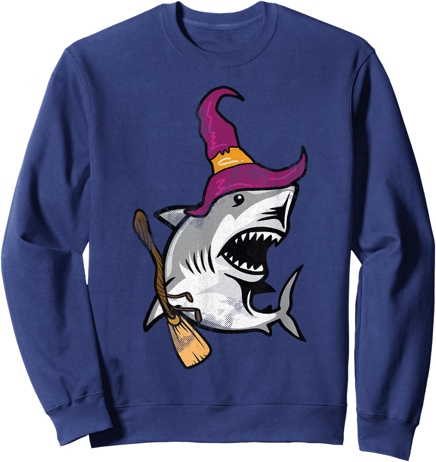Shark Witch Lazy Halloween Costume Cute Sea Ocean Animal Sweatshirt - Sweatshirt | Navy