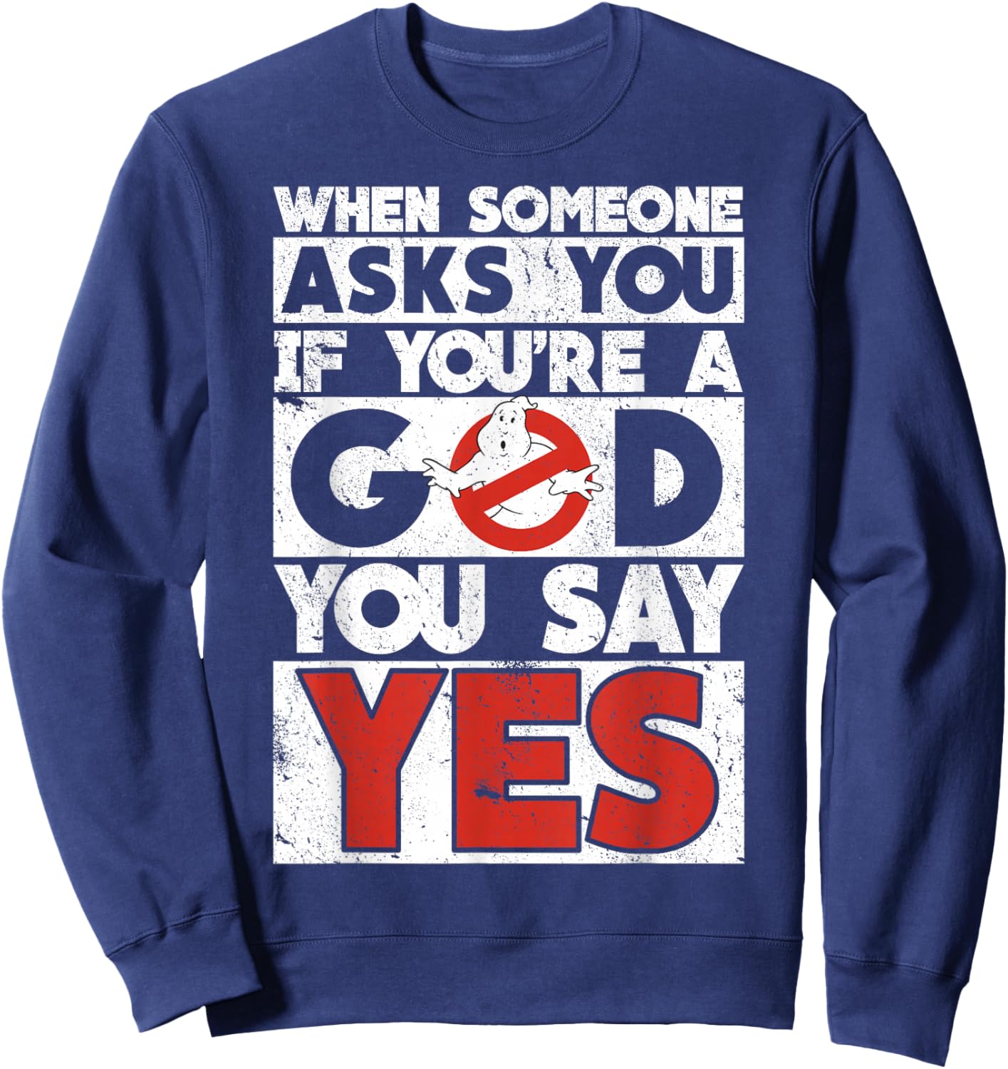 Ghostbusters Movie Quote Word Stack Sweatshirt - Sweatshirt | Navy