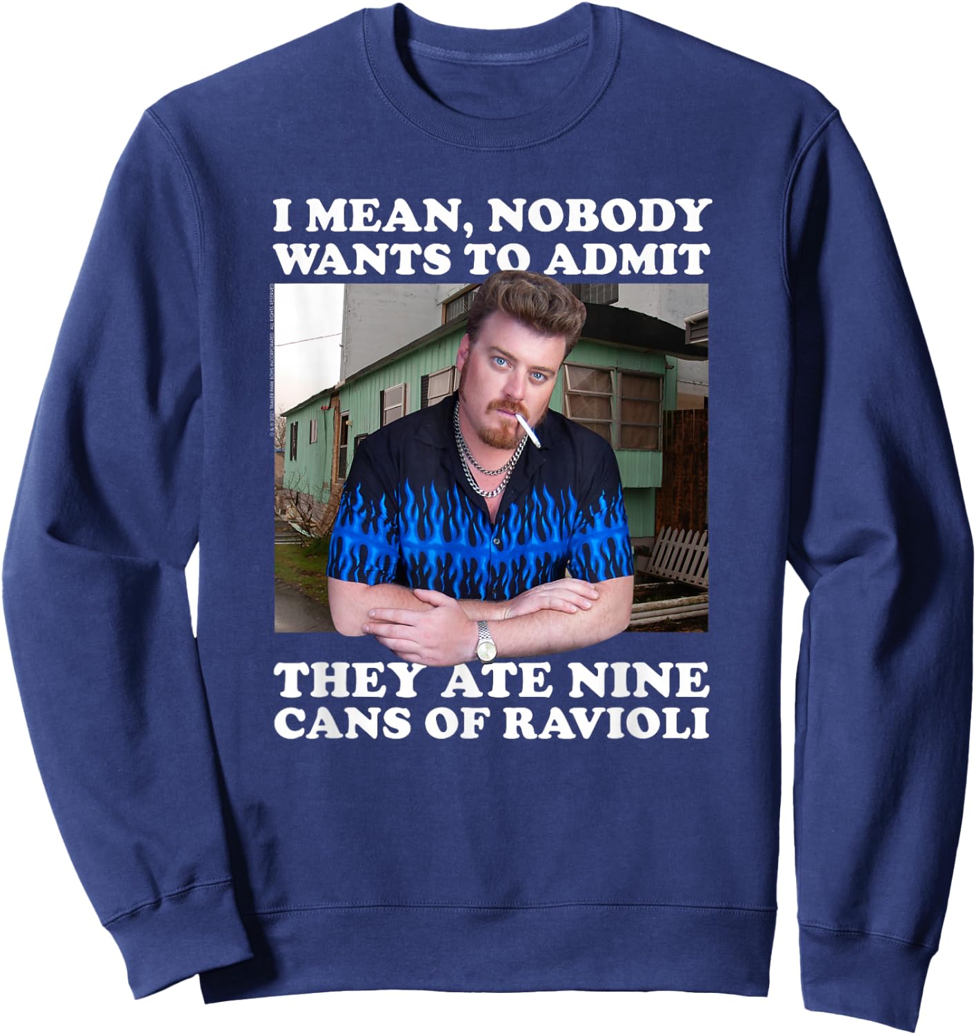 Ripple Junction x Trailer Park Boys Nine Cans of Ravioli Sweatshirt - Sweatshirt | Navy