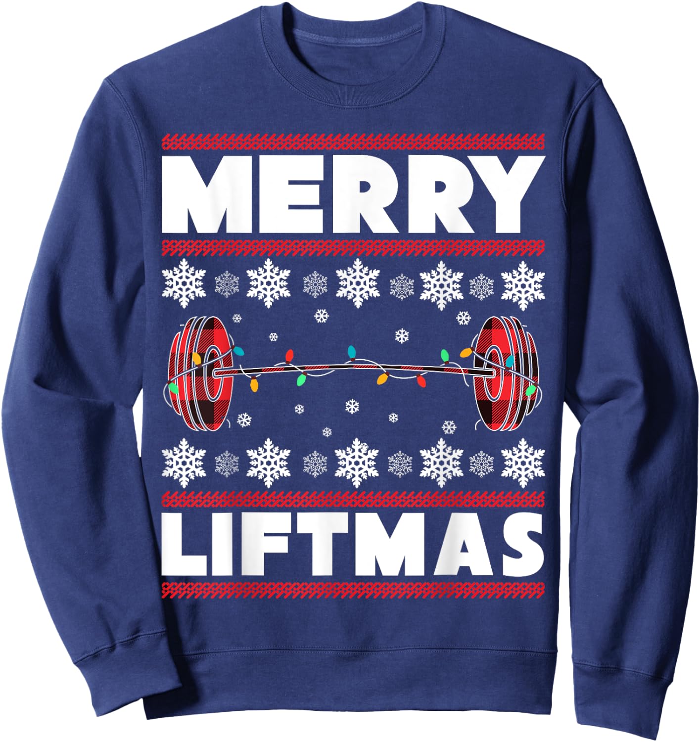 Merry Liftmas Funny Christmas Gym Workout Fitness Gift Sweatshirt - Sweatshirt | Navy