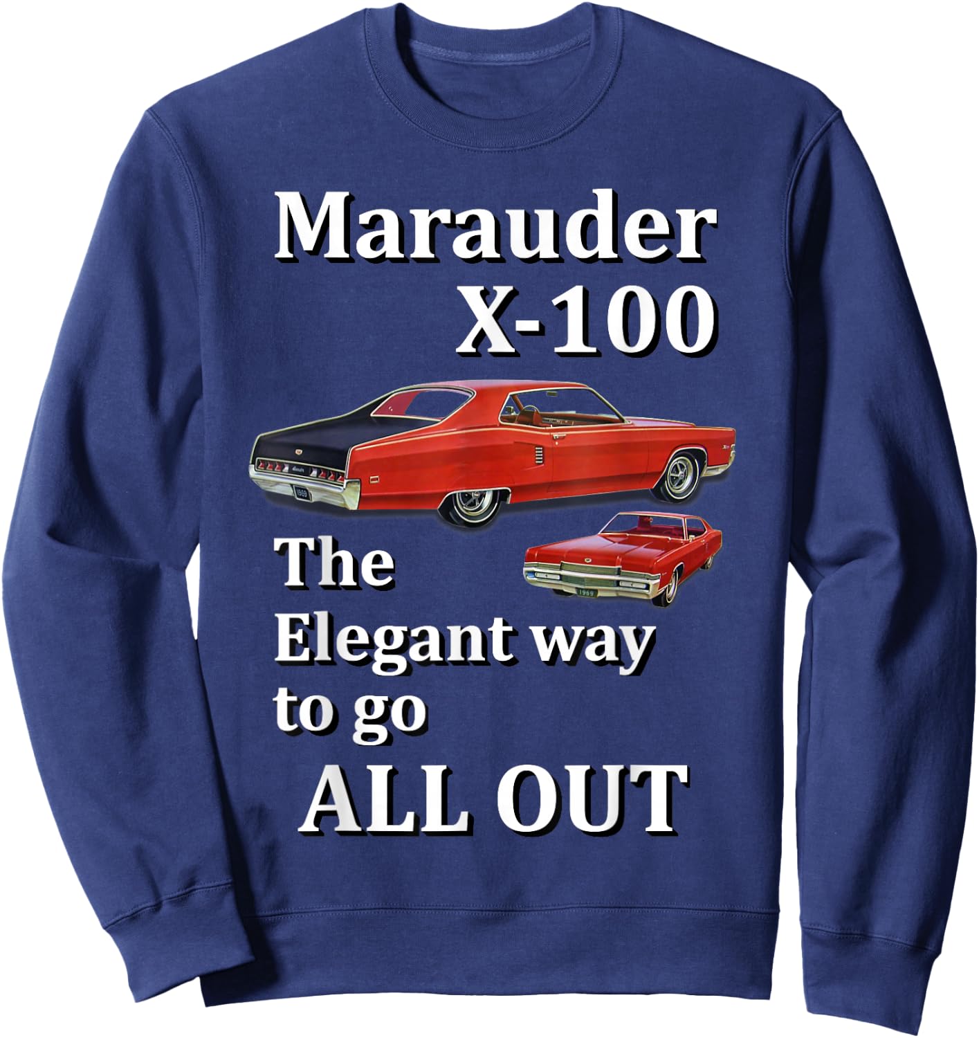 Mercury Marauader X100 Luxury High Performance Muscle Car Sweatshirt - Sweatshirt | Navy
