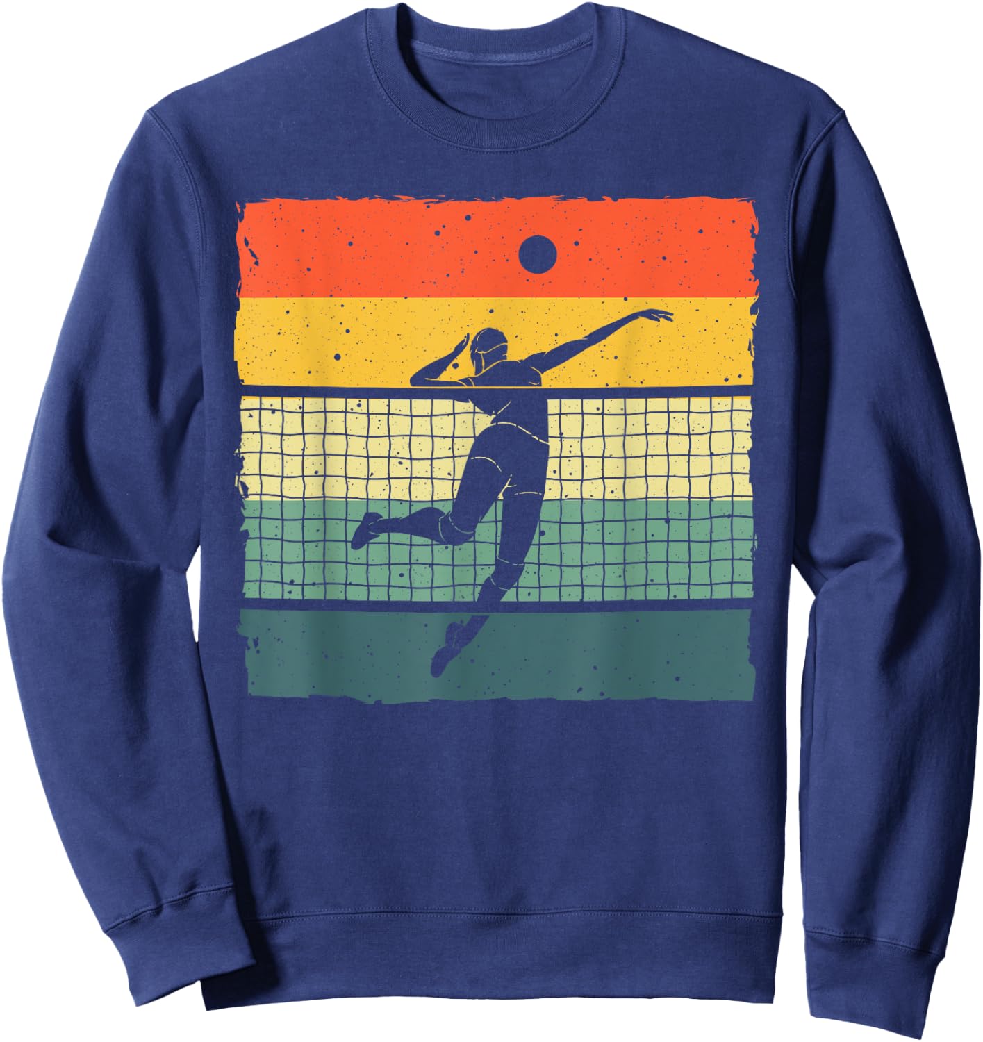 Vintage Volleyball Design Women Volleyball Player Sweatshirt - Sweatshirt | Navy
