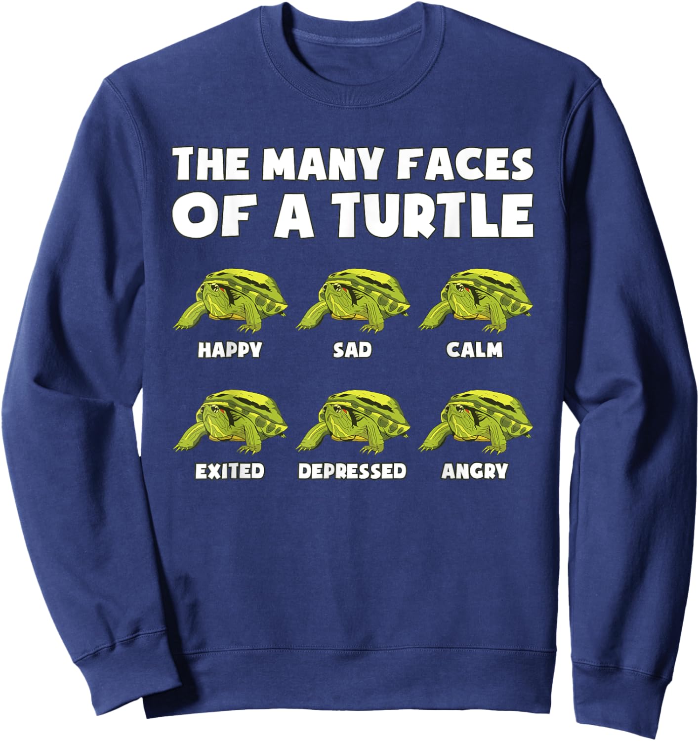 The Many Faces of a Turtle Sweatshirt - Sweatshirt | Navy