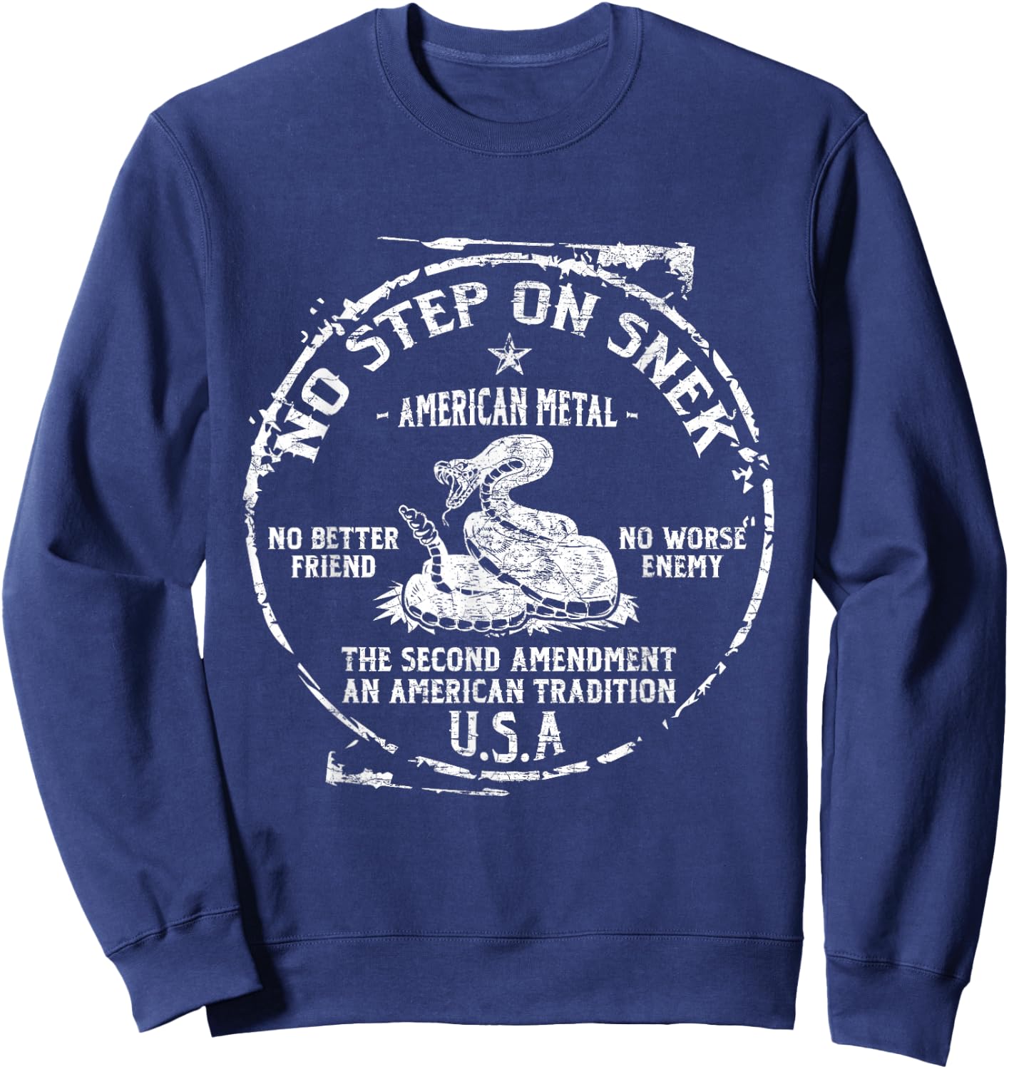 No Step On Snek - USA Patriotic Gift Women Kids Men Sweatshirt - Sweatshirt | Navy