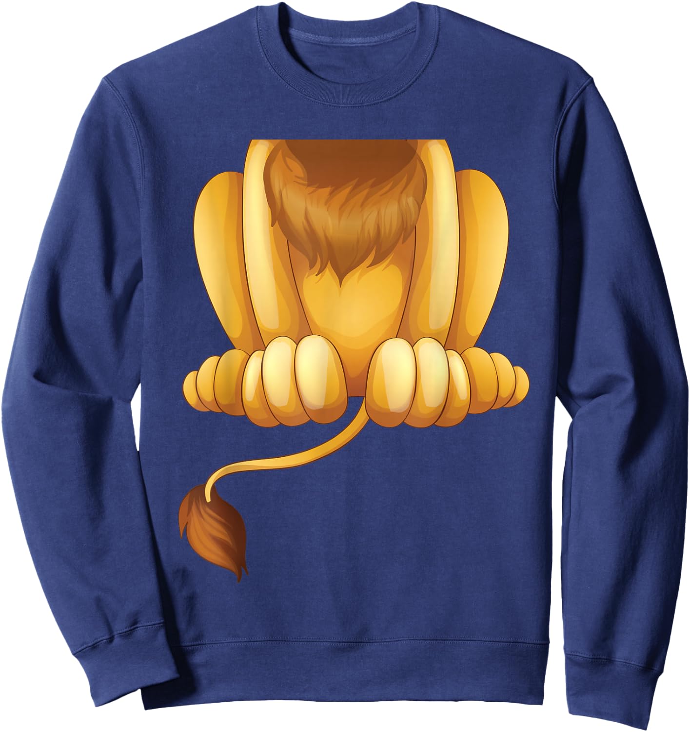 Headless Lion Lazy DIY Halloween Costume Funny Animal Body Sweatshirt - Sweatshirt | Navy