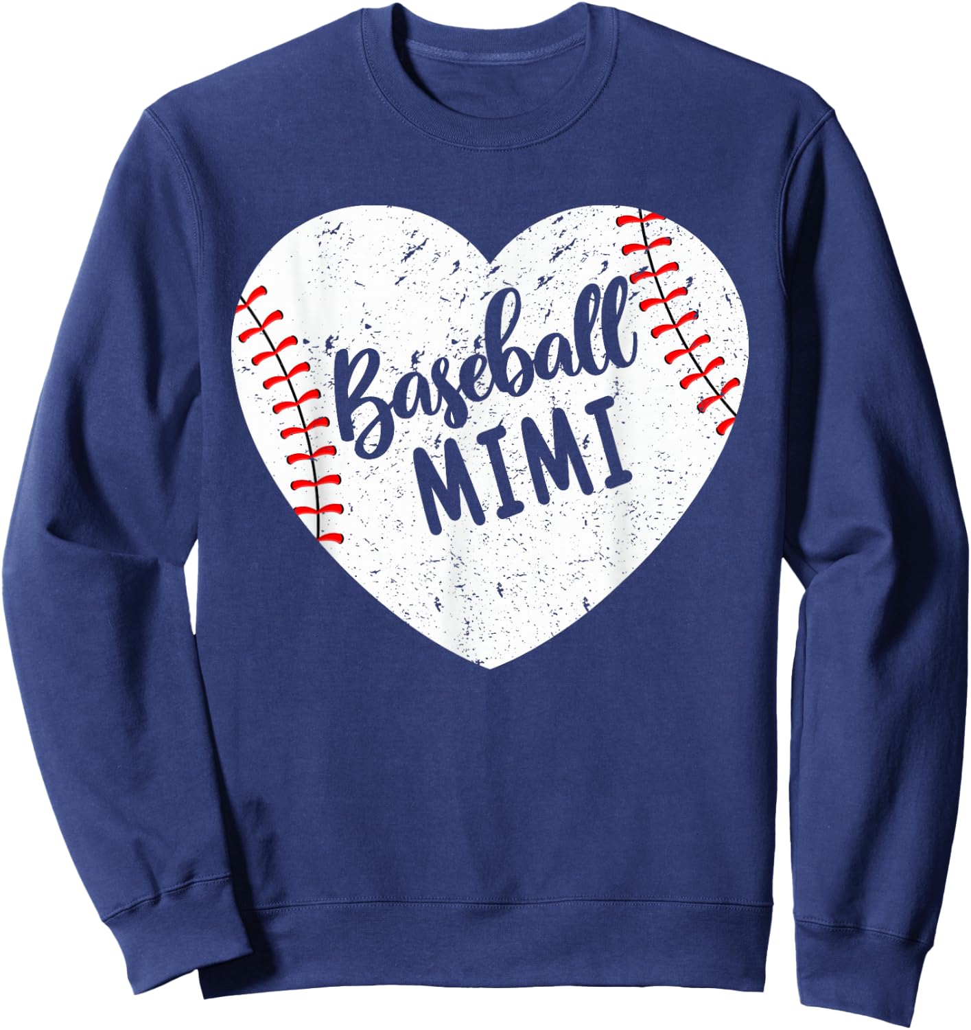 Baseball Mimi Retro Heart Baseball Grandma Mother's Day Sweatshirt - Sweatshirt | Navy