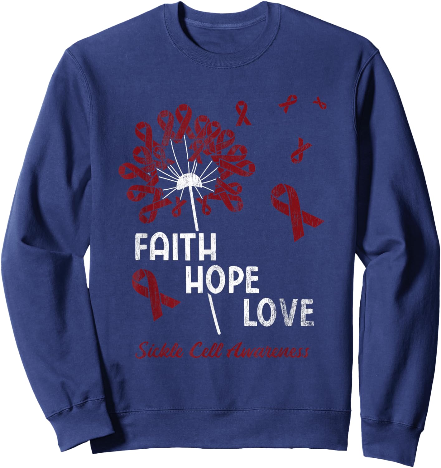 Faith Hope Love Sickle Cell Awareness Sweatshirt - Sweatshirt | Navy