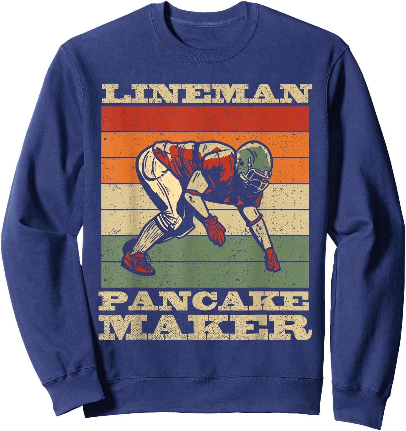 Lineman Pancake Maker - American Football Season Party Sweatshirt - Sweatshirt | Navy