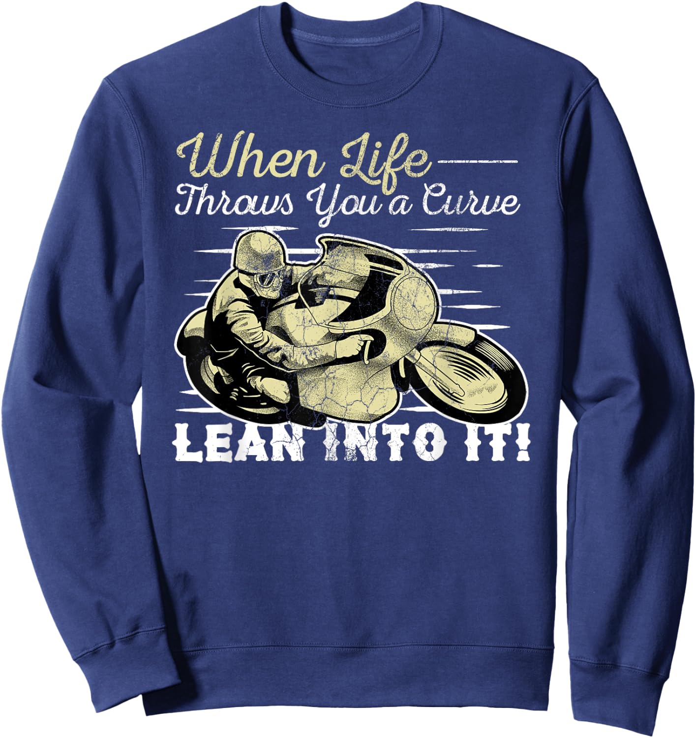 Funny Biker Quotes Motorcycle Motorbike Gears Biking Speed Sweatshirt - Sweatshirt | Navy