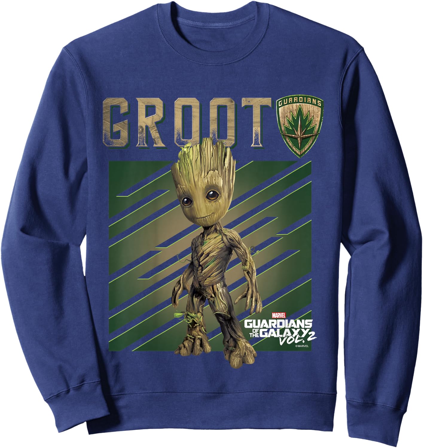 Kids Marvel Guardians Vol. 2 Baby Groot Shield Kids Sweatshirt - Sweatshirt | Navy