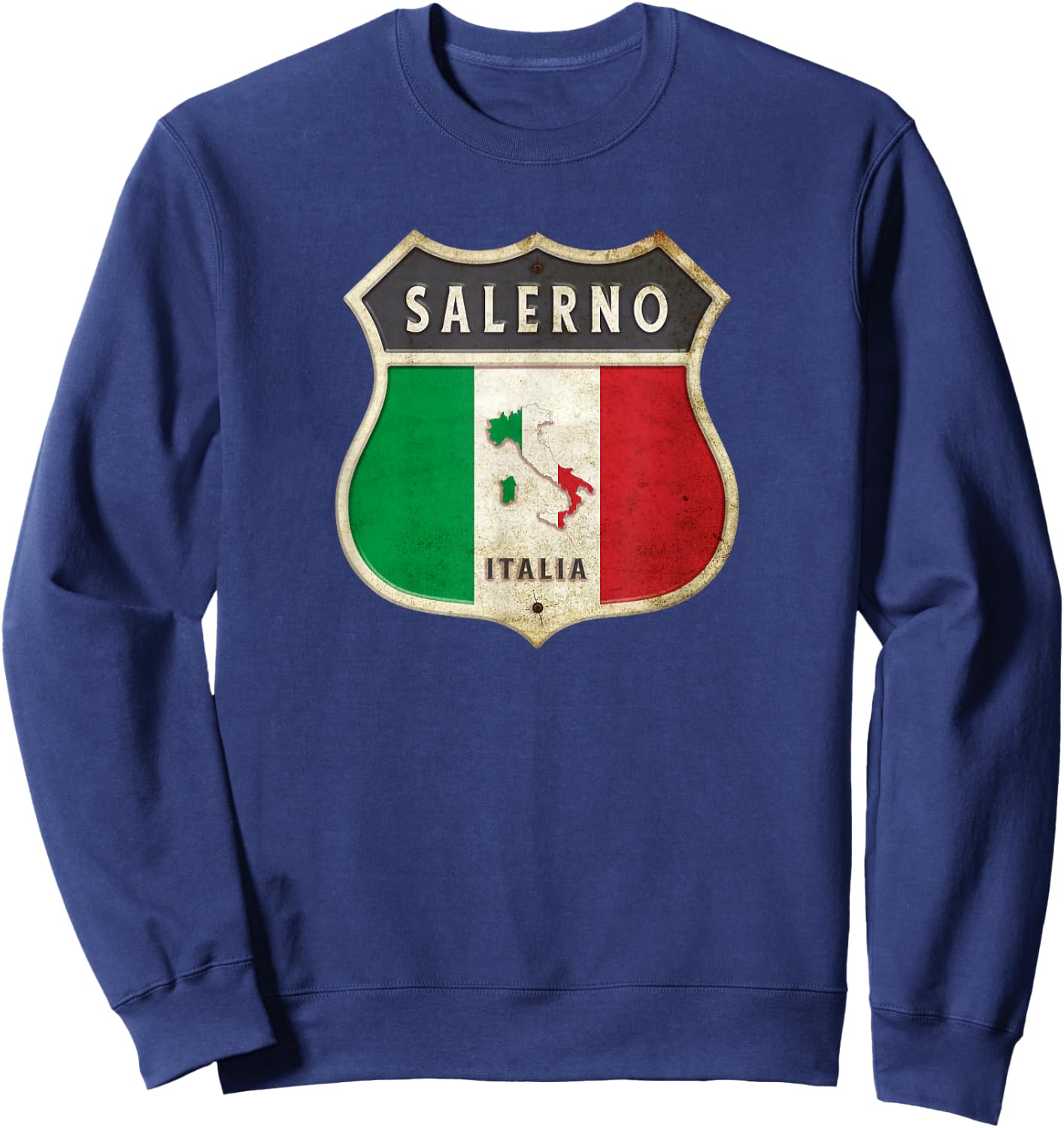 Salerno Italy coat of arms flags city Sweatshirt - Sweatshirt | Navy