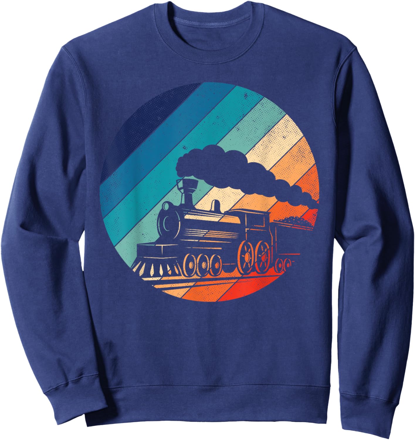 Train Railroad Vintage Retro Locomotive Old Model Sweatshirt - Sweatshirt | Navy