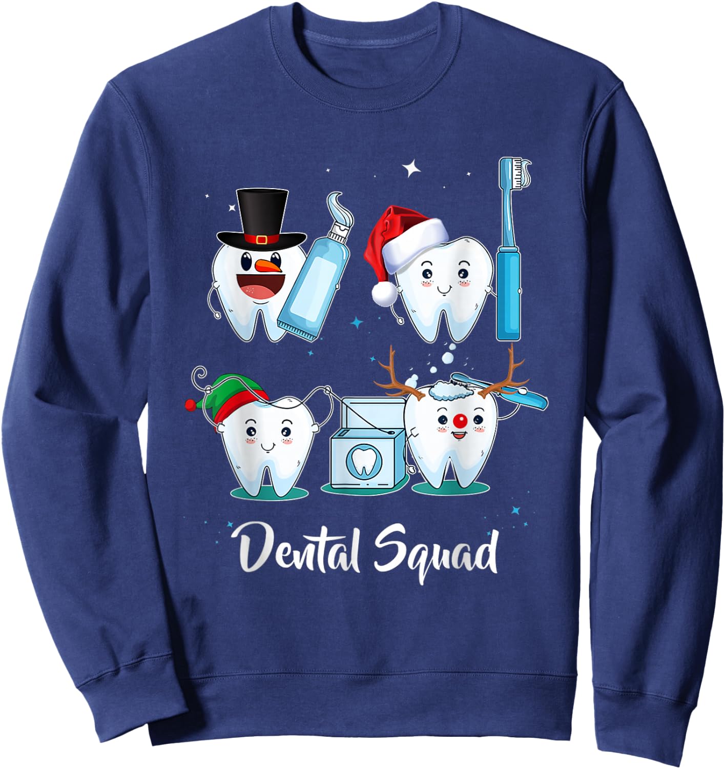 Dental Squad Teeth Dentist Christmas Dental Xmas Pajamas Sweatshirt - Sweatshirt | Navy