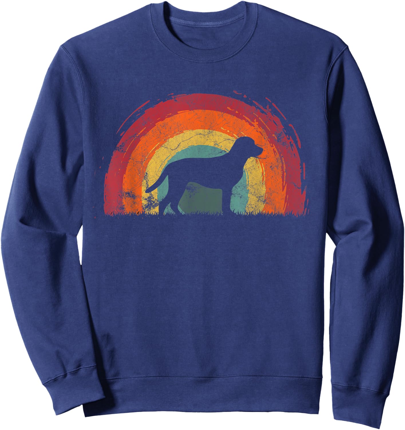 Goldador Vintage Rainbow Dog Men Women Sweatshirt - Sweatshirt | Navy