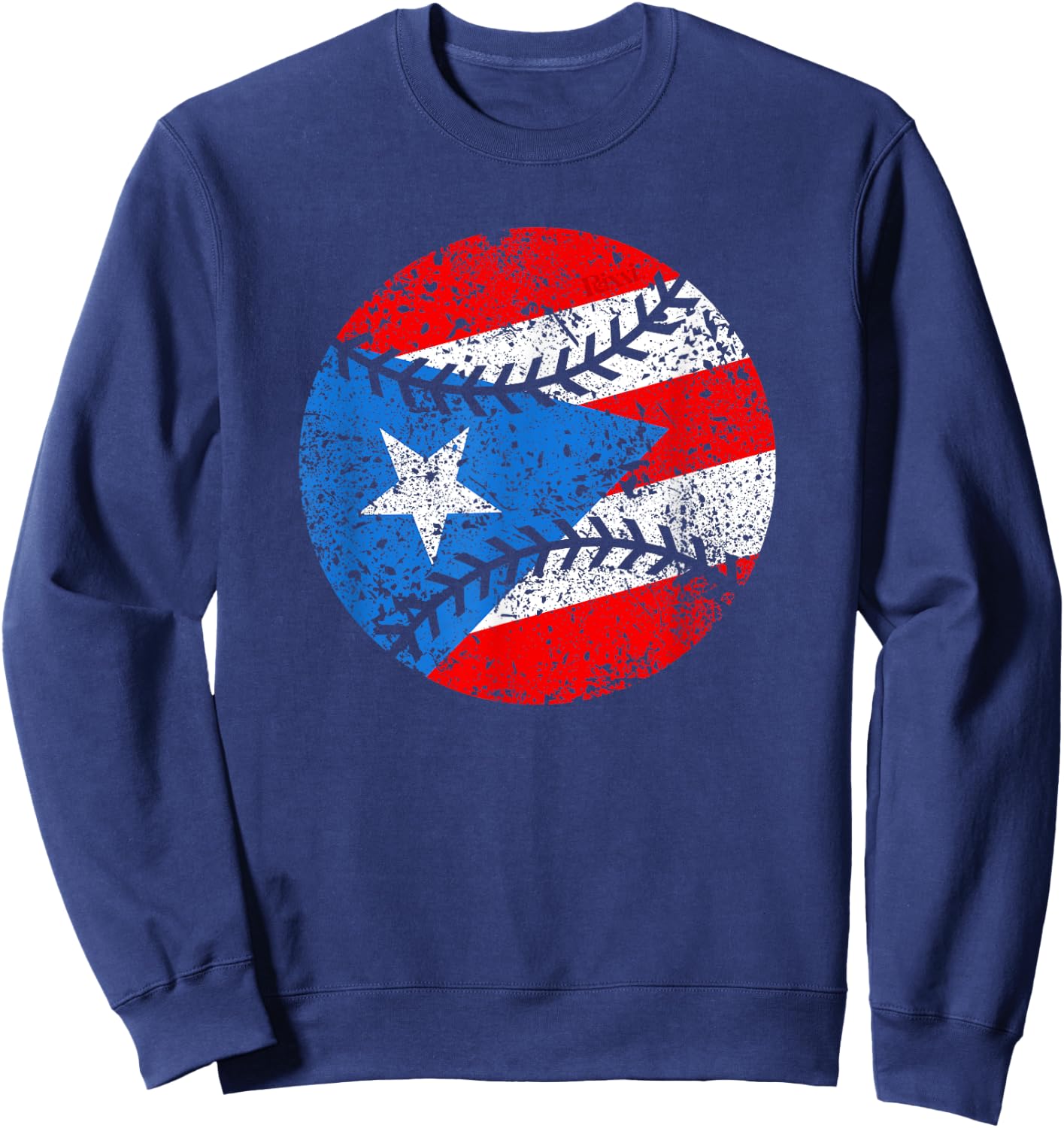 Puerto Rican Baseball Proud Boricua Flag Puerto Rico Sweatshirt - Sweatshirt | Navy