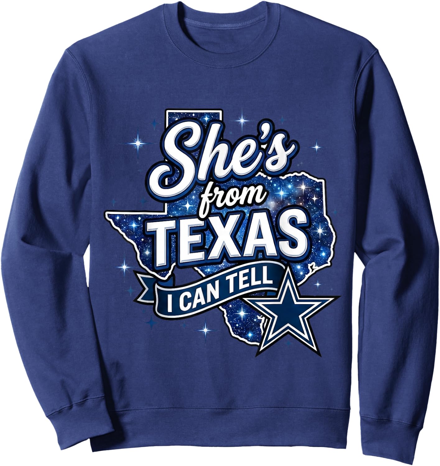 She's from Texas I Can Tell Retro Texas Girl Cowboy Sweatshirt - Sweatshirt | Navy