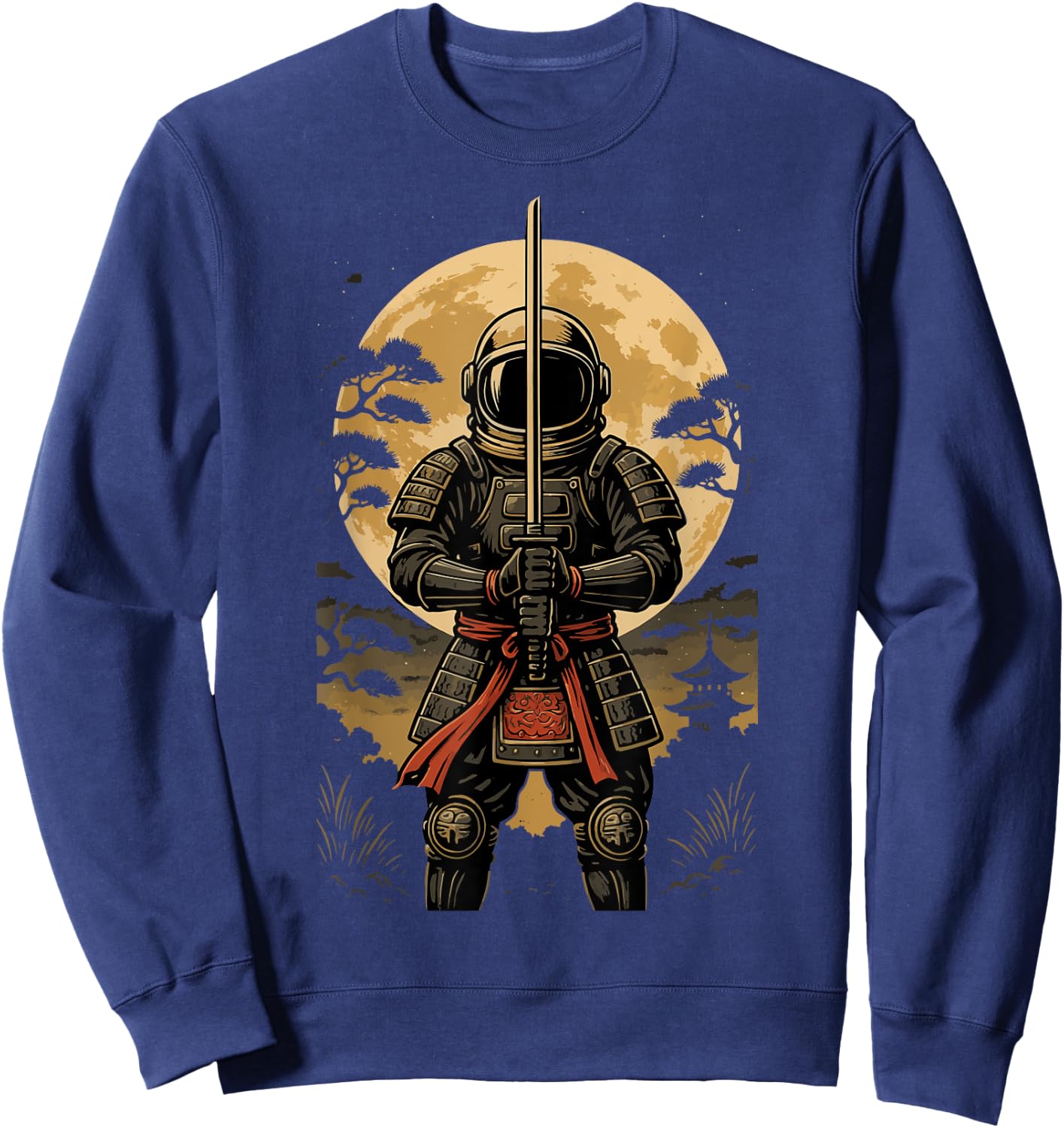 Astronaut Samurai Anime Japanese Sword Sweatshirt - Sweatshirt | Navy