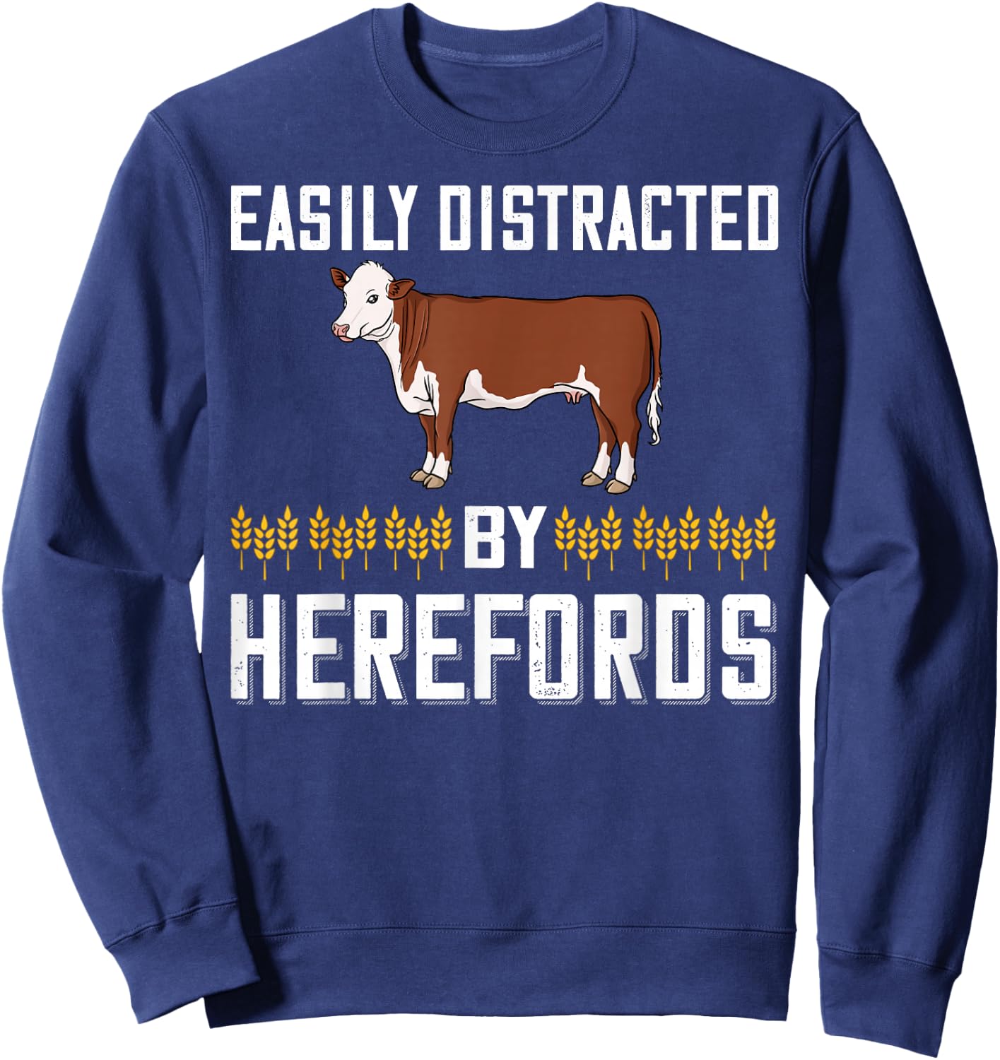 Hereford Cow Cattle Bull Beef Farm Sweatshirt - Sweatshirt | Navy