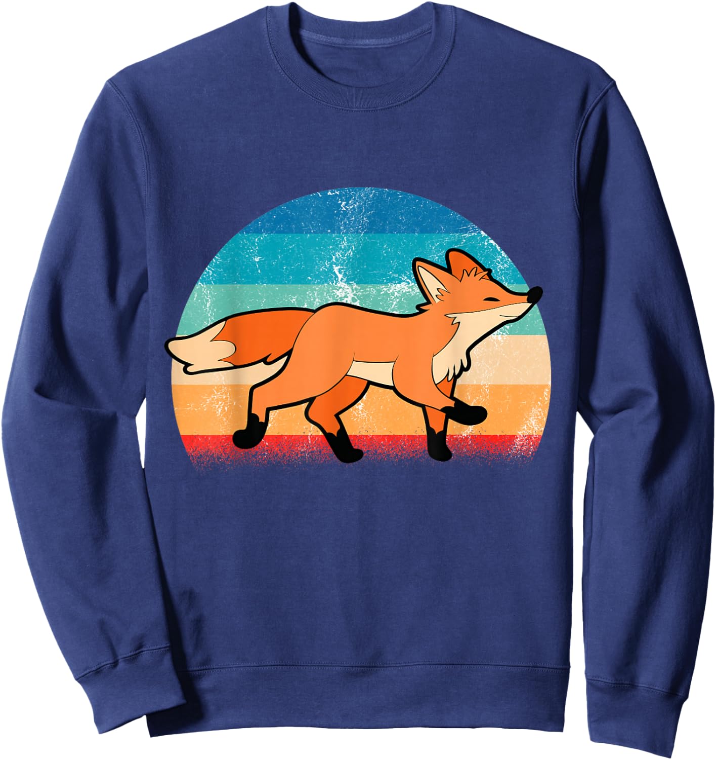 Fox Red Foxes Girls' Smart Vintage Wildlife Sweatshirt - Sweatshirt | Navy