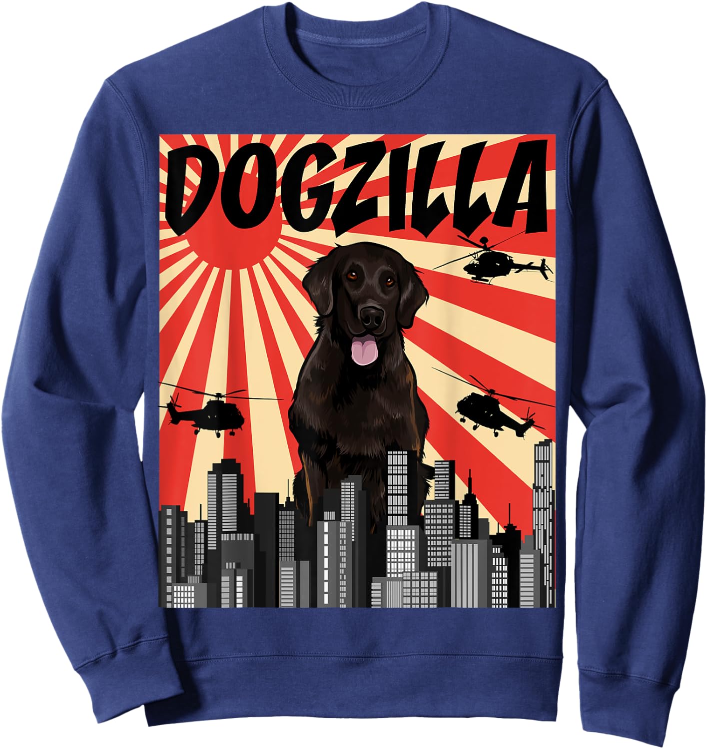 funny dog flat coated retriever Men Women Girls Kids Sweatshirt - Sweatshirt | Navy