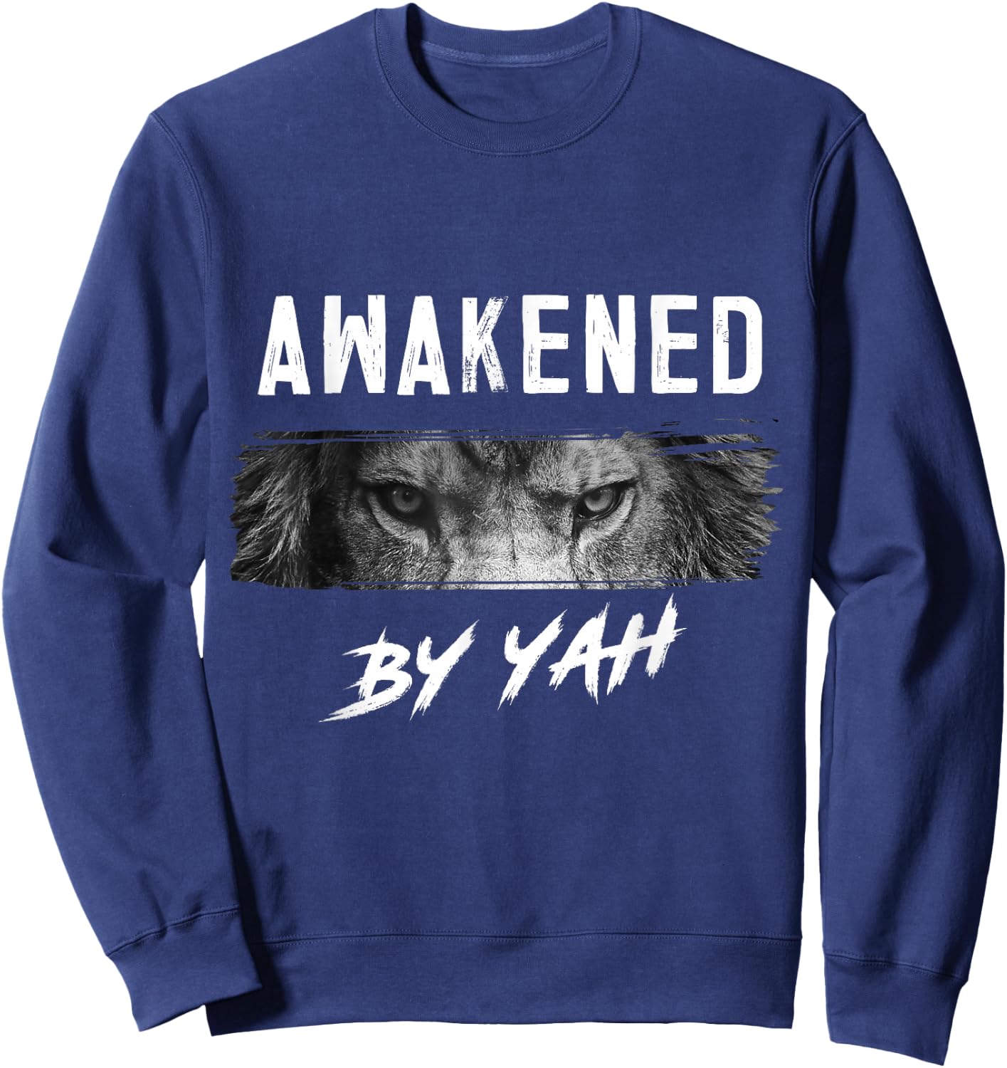Awakened by Yah Hebrew Israelite Lion of Judah Jewish Small Sweatshirt - Sweatshirt | Navy